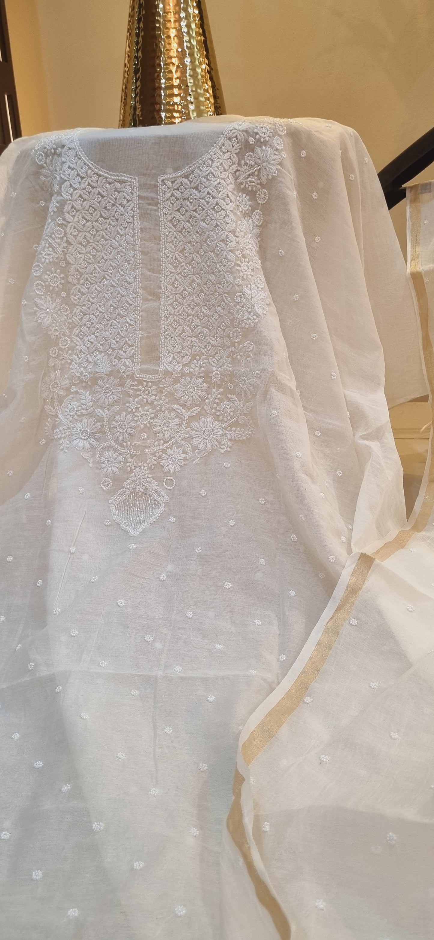 Mul chanderi suit