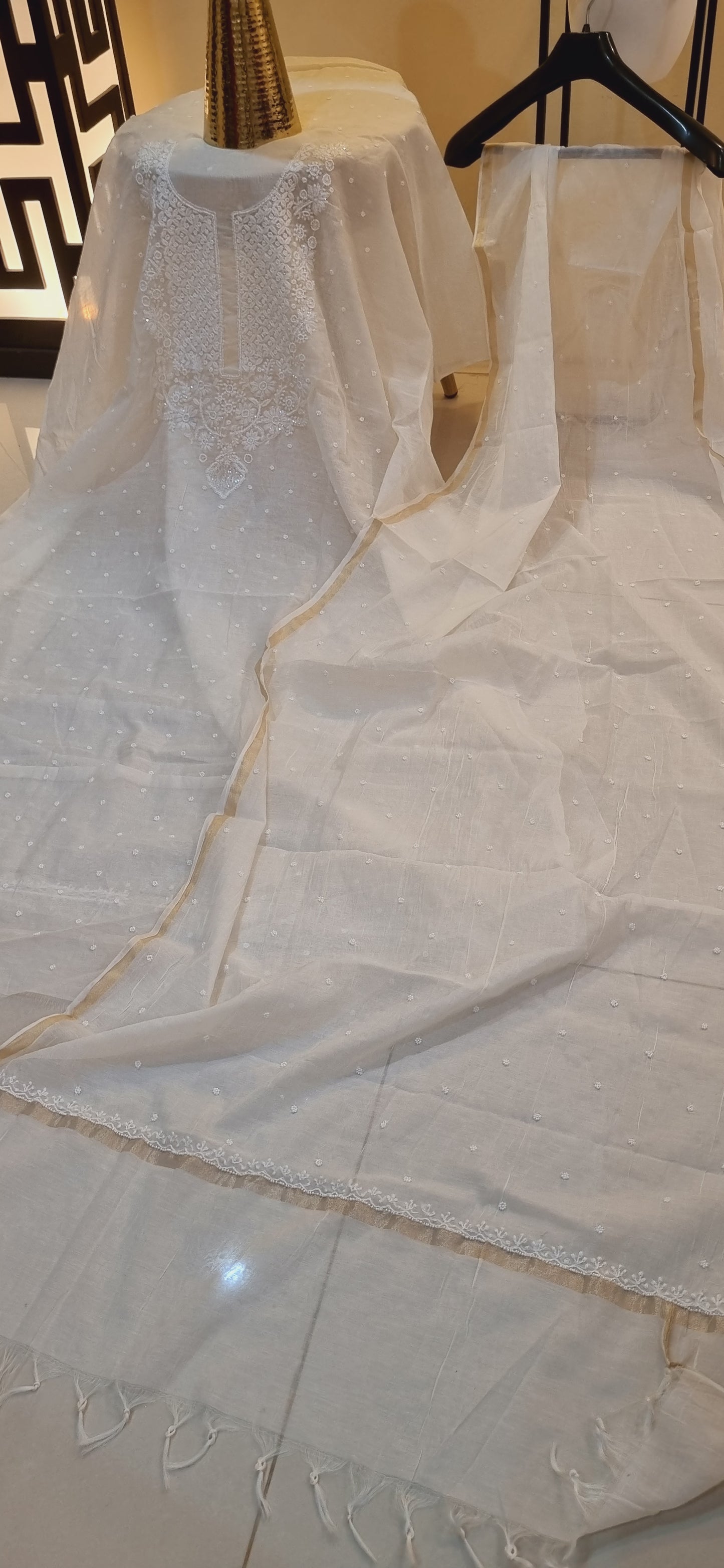 Mul chanderi suit