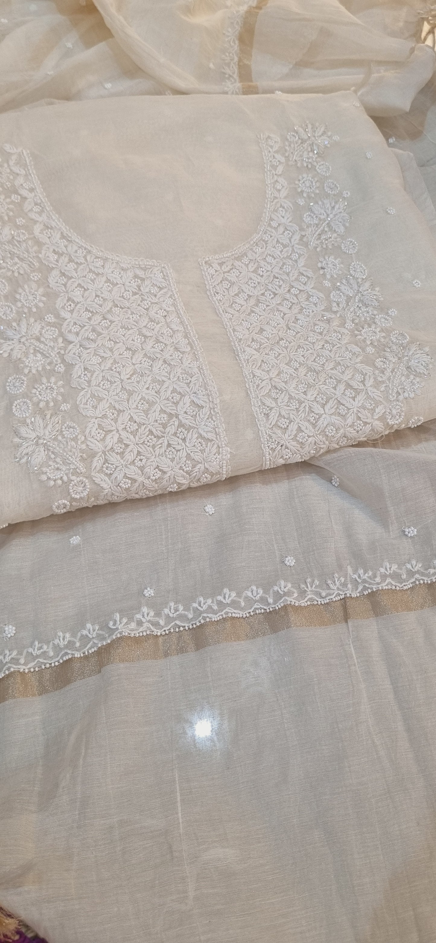 Mul chanderi suit