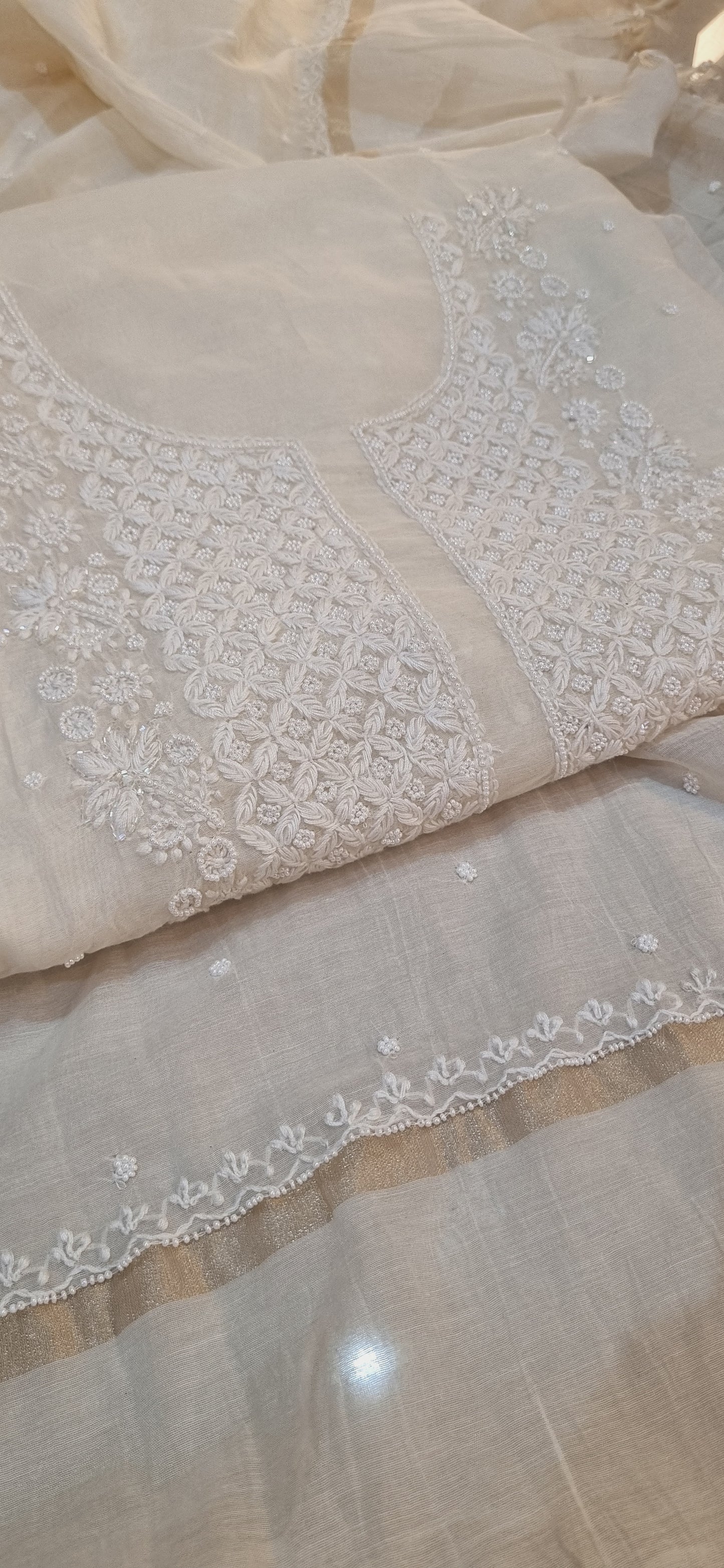 Mul chanderi suit