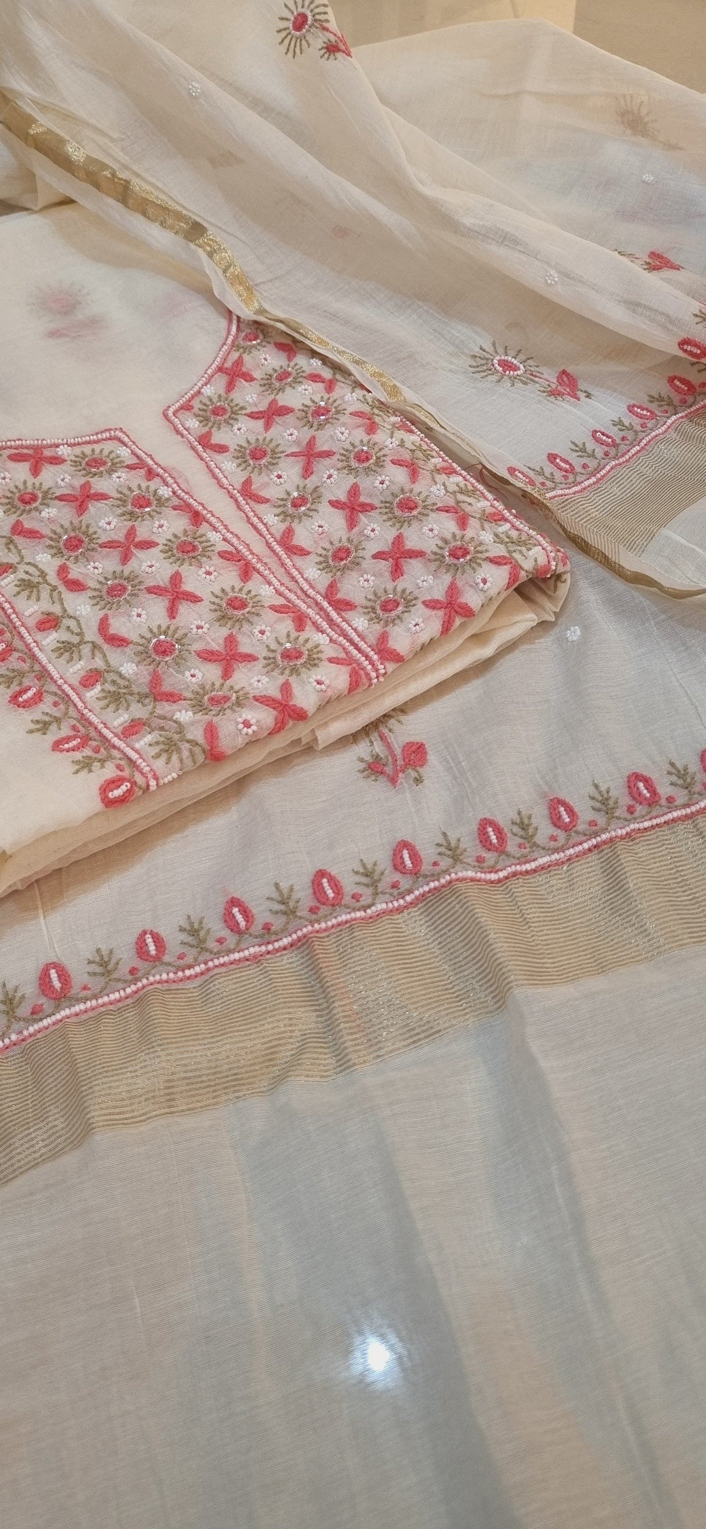 Mul chanderi suit