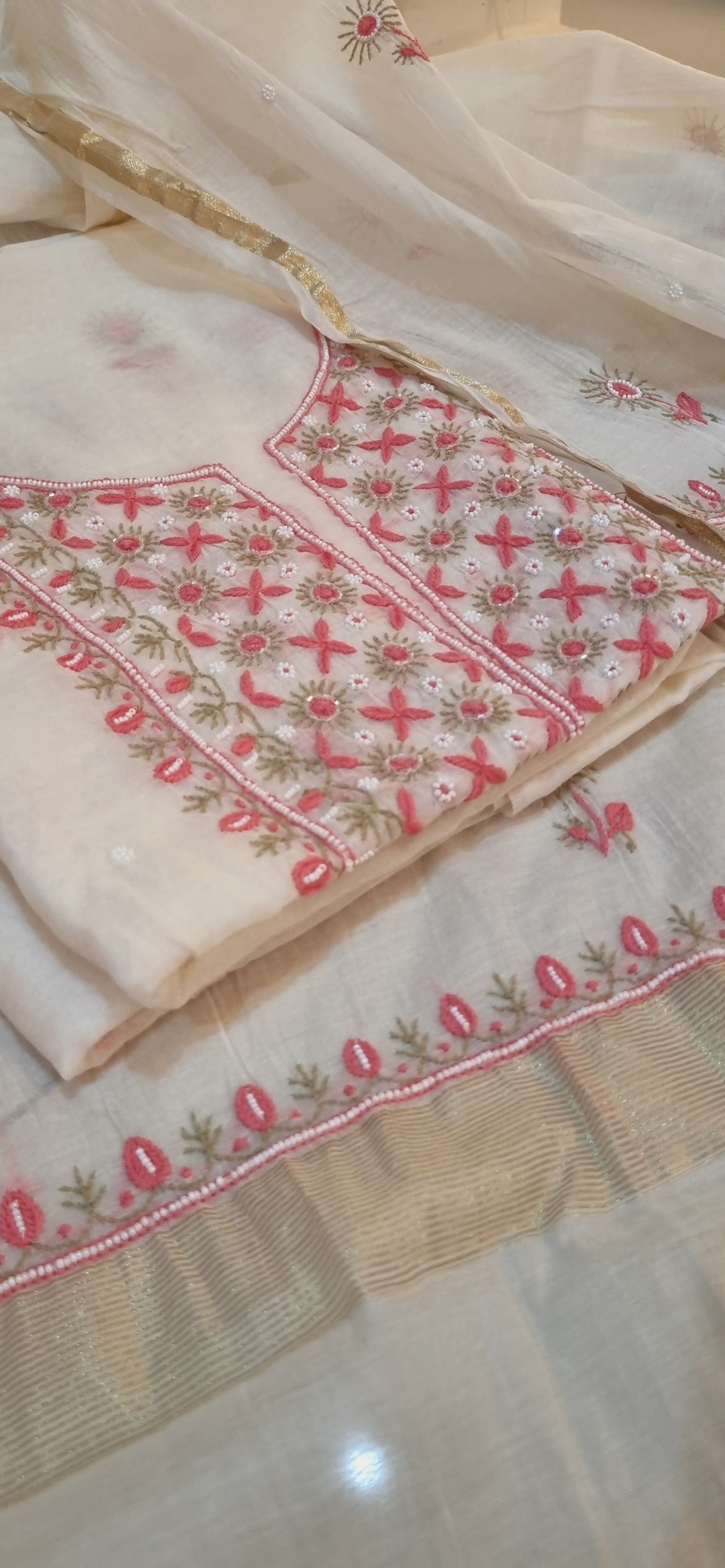 Mul chanderi suit