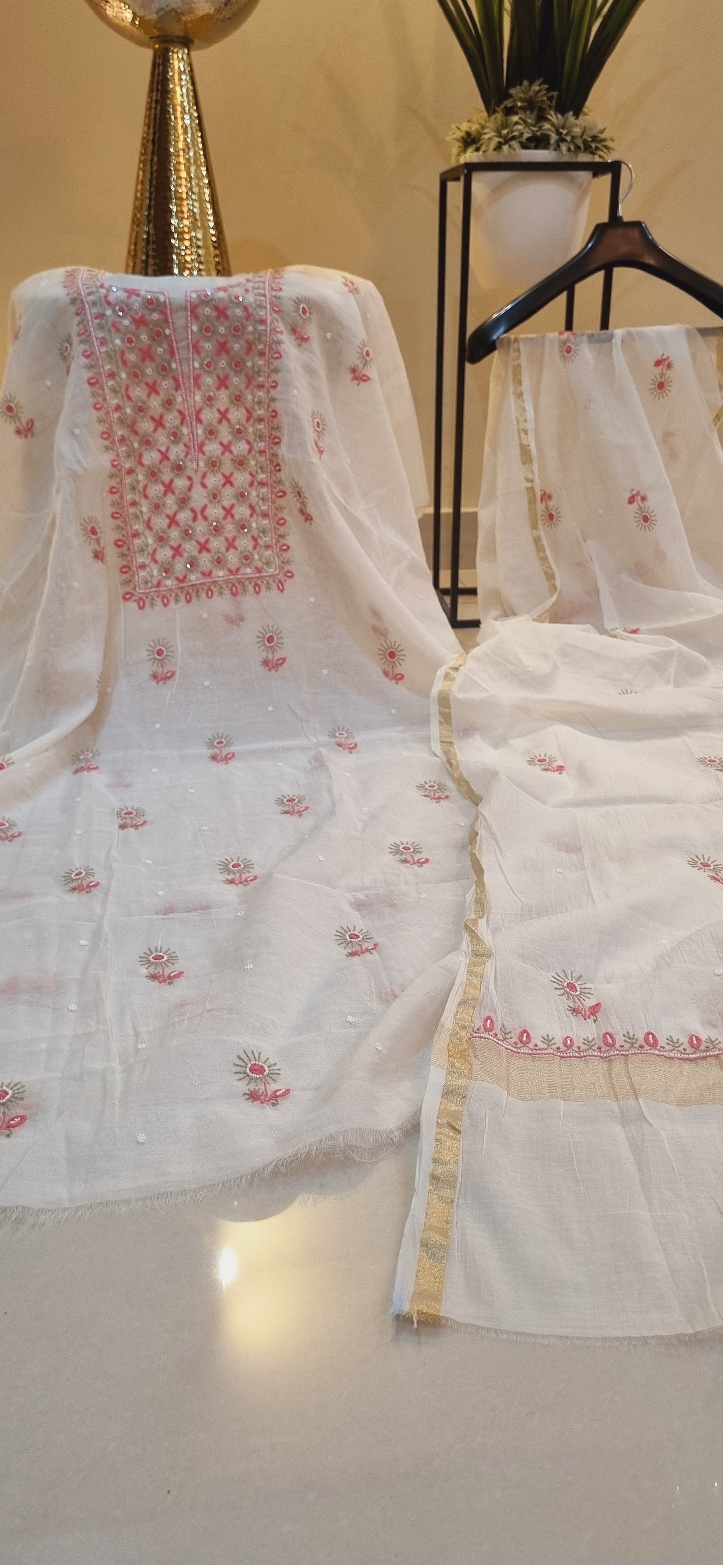 Mul chanderi suit