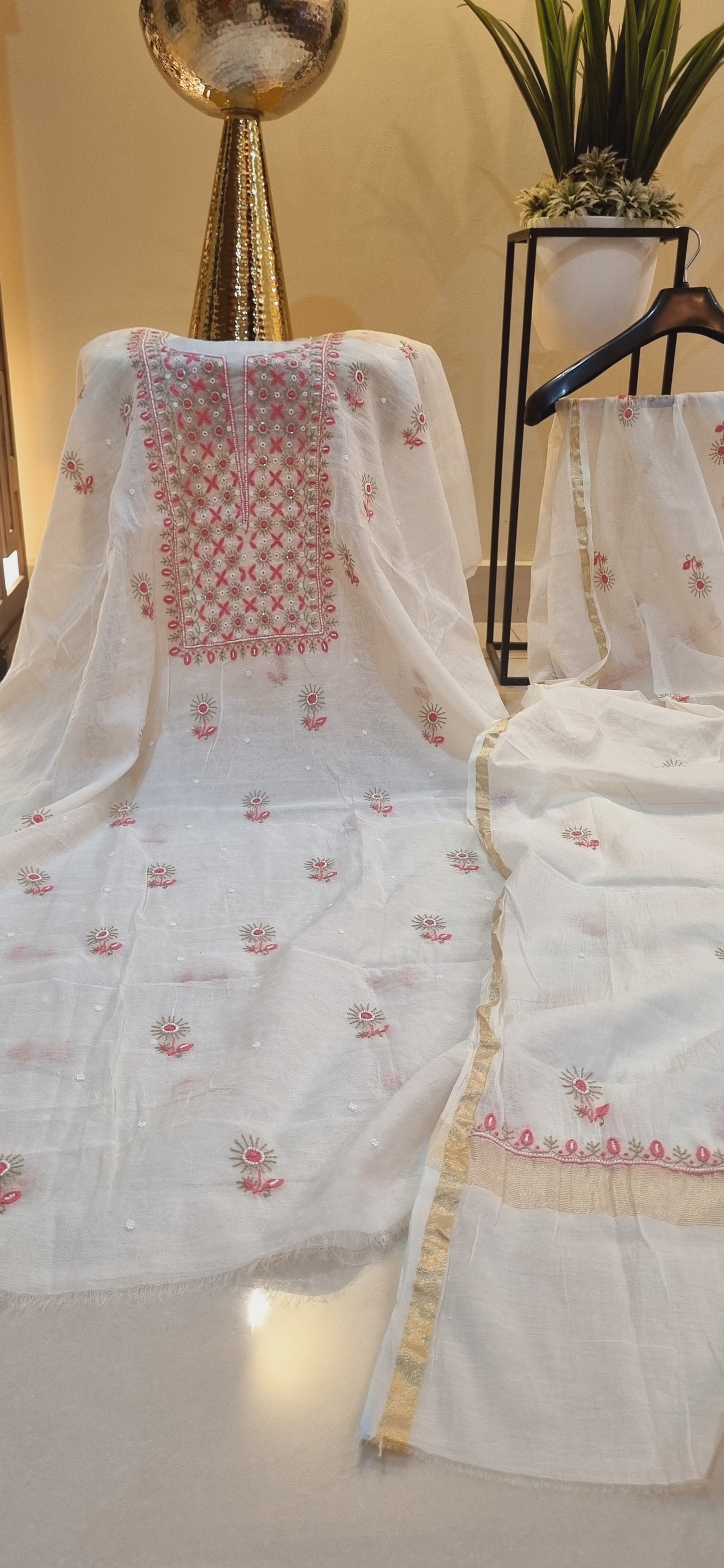 Mul chanderi suit