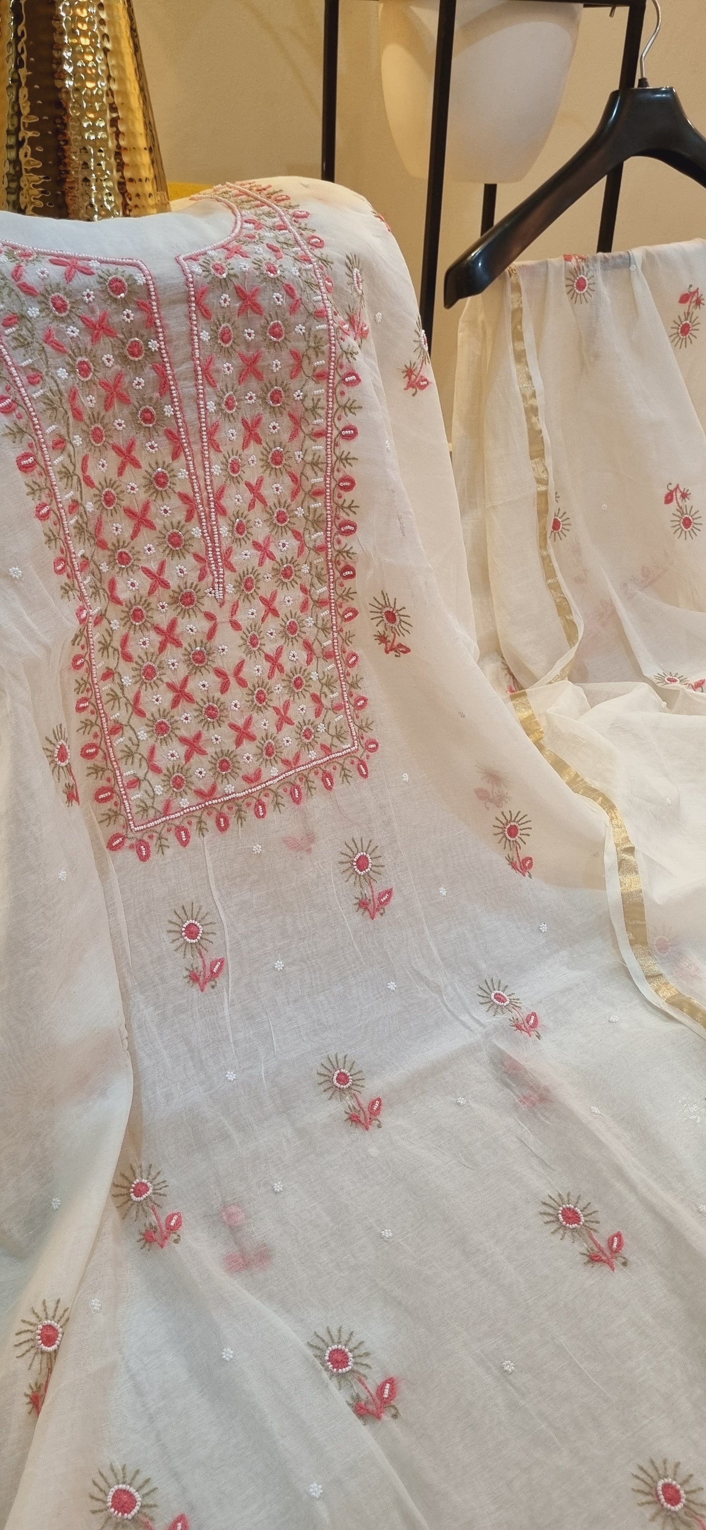 Mul chanderi suit