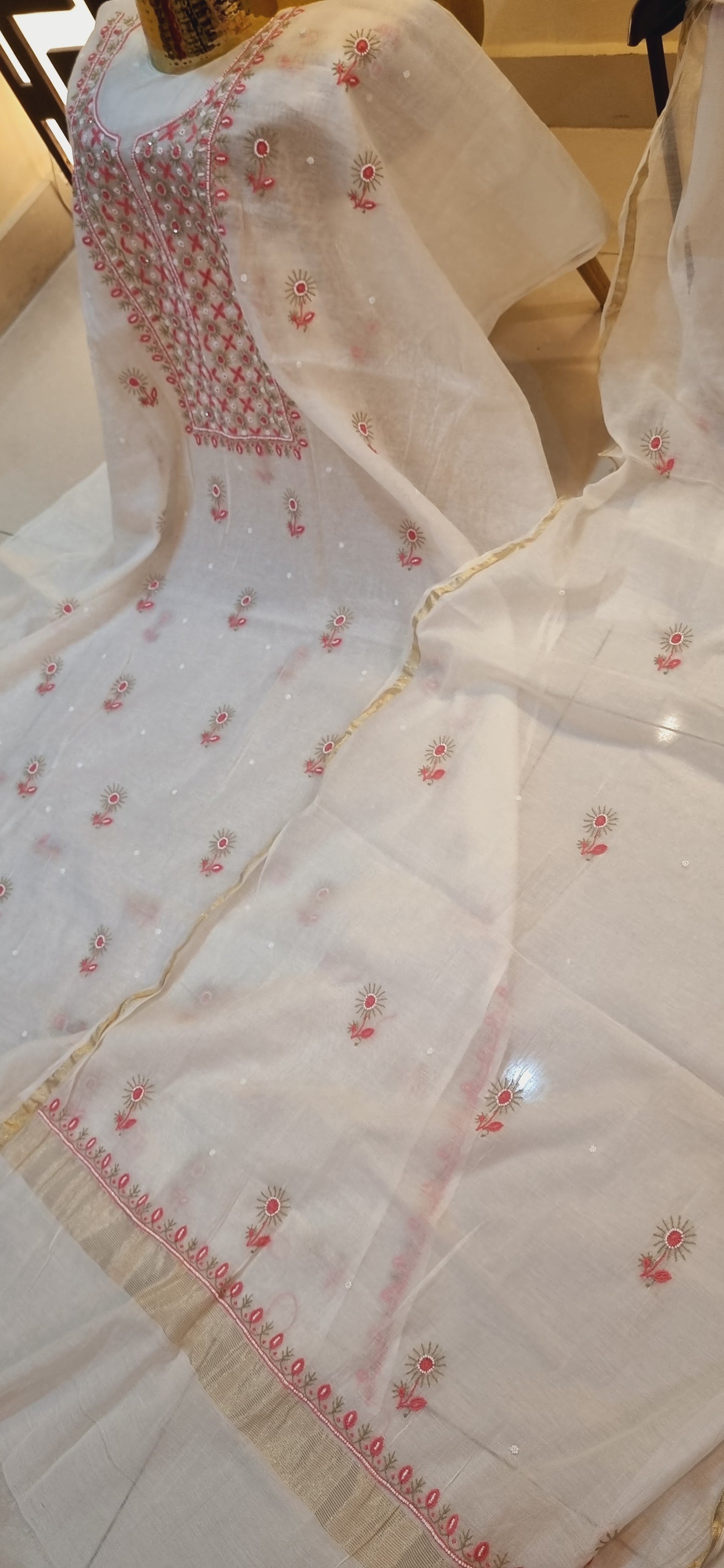 Mul chanderi suit