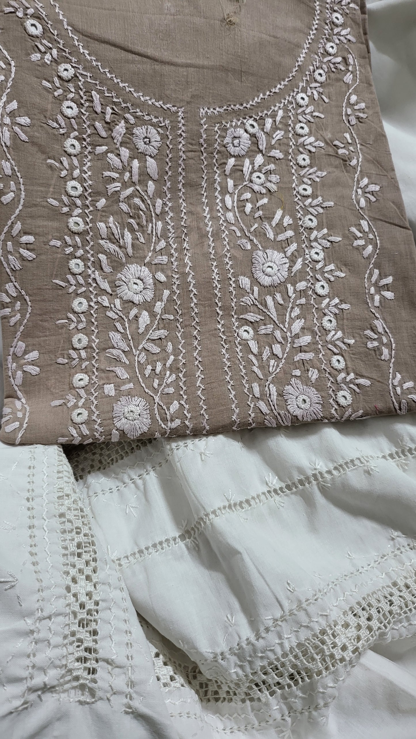 Hand embroidered: lawn shirt