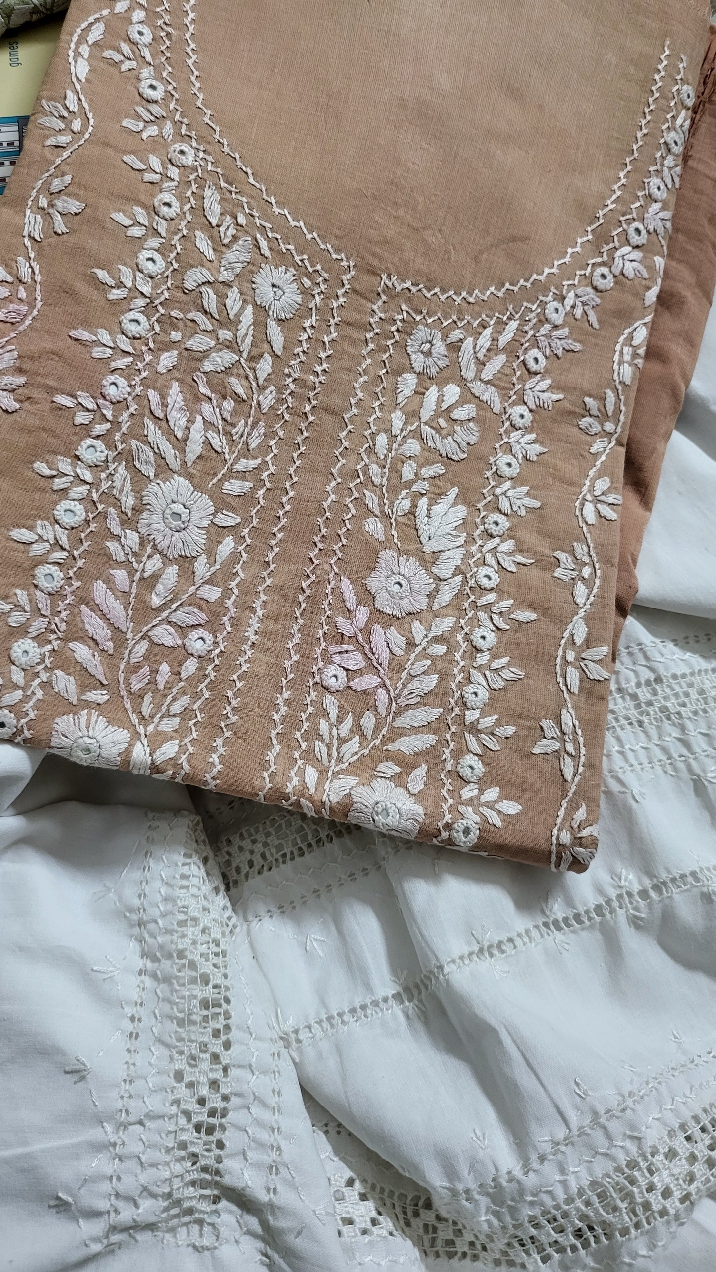 Hand embroidered: lawn shirt