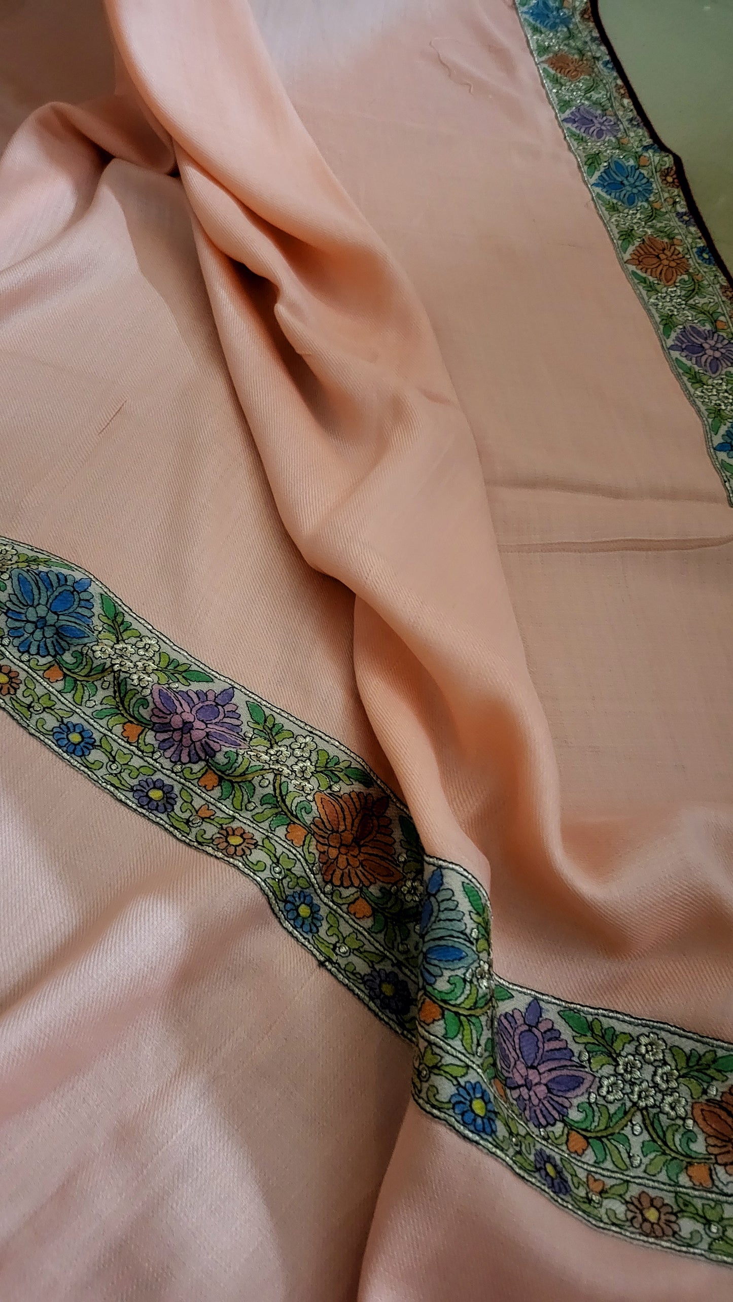 Kalamkari border shawl : pashmina