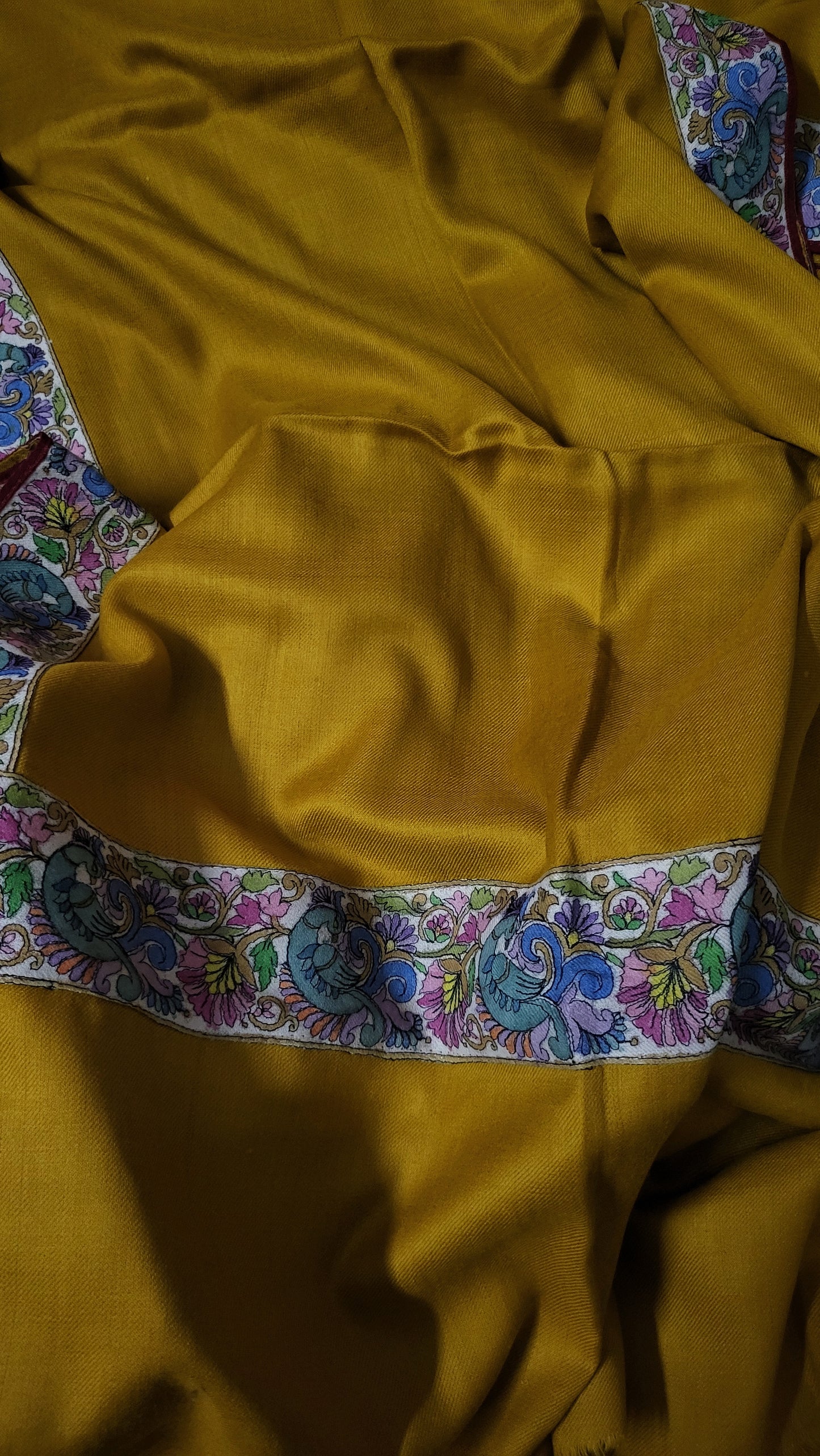 Kalamkari border shawl : pashmina