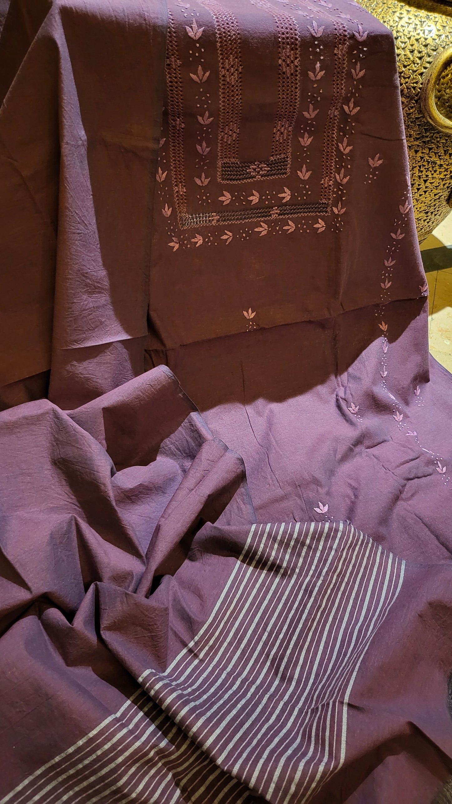 Khaddar suit : Hand embroidered