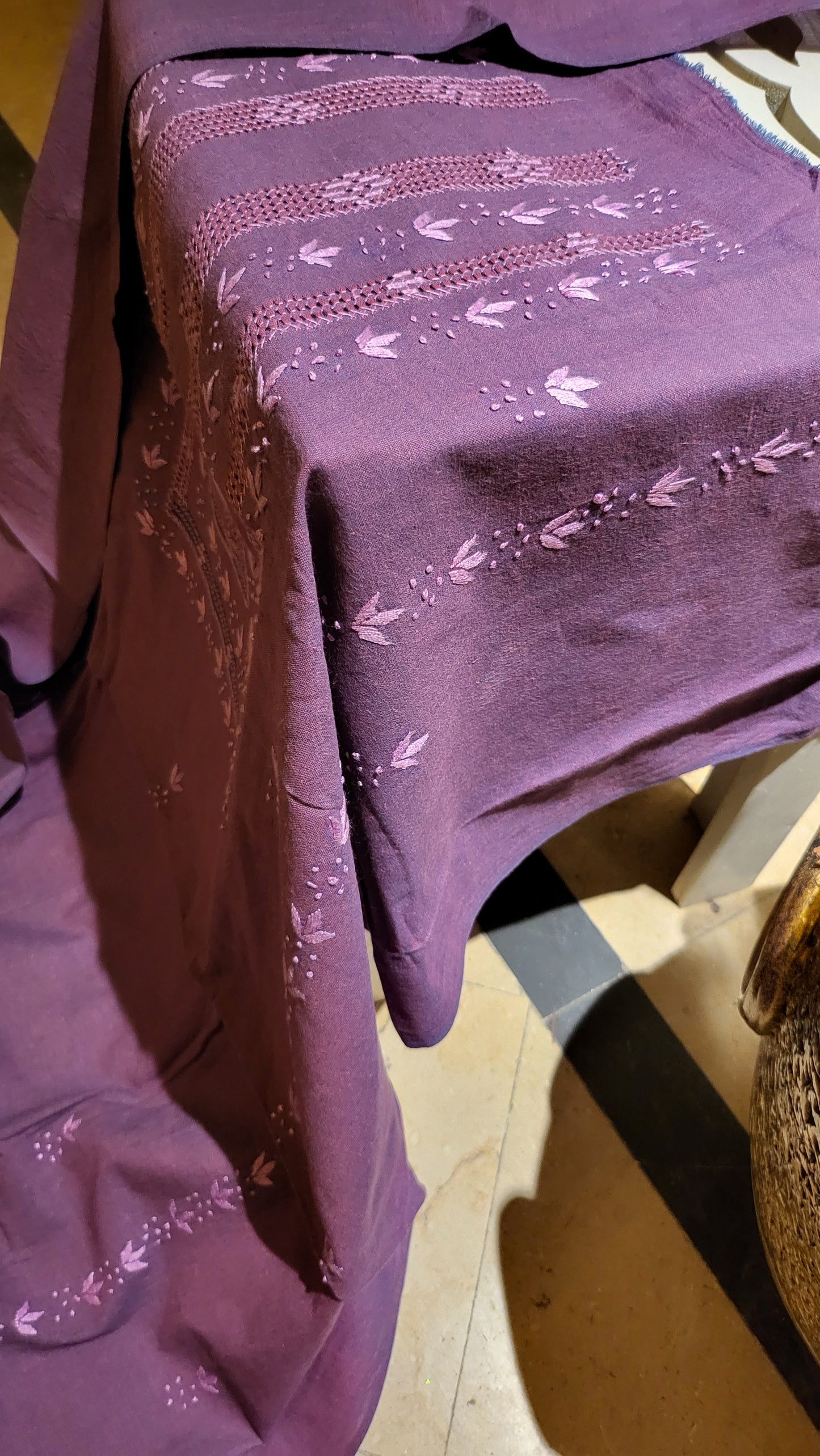 Khaddar suit : Hand embroidered