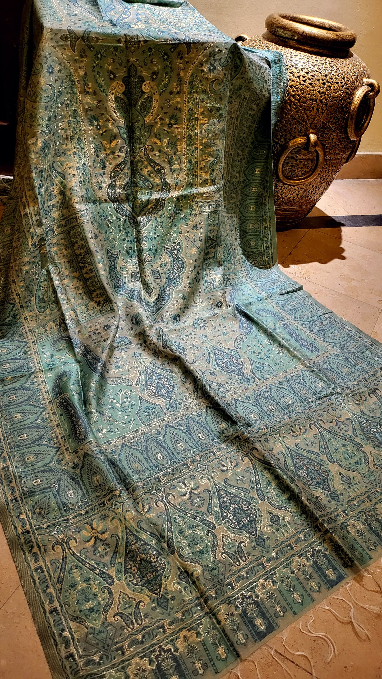 Sea green : silk shawl