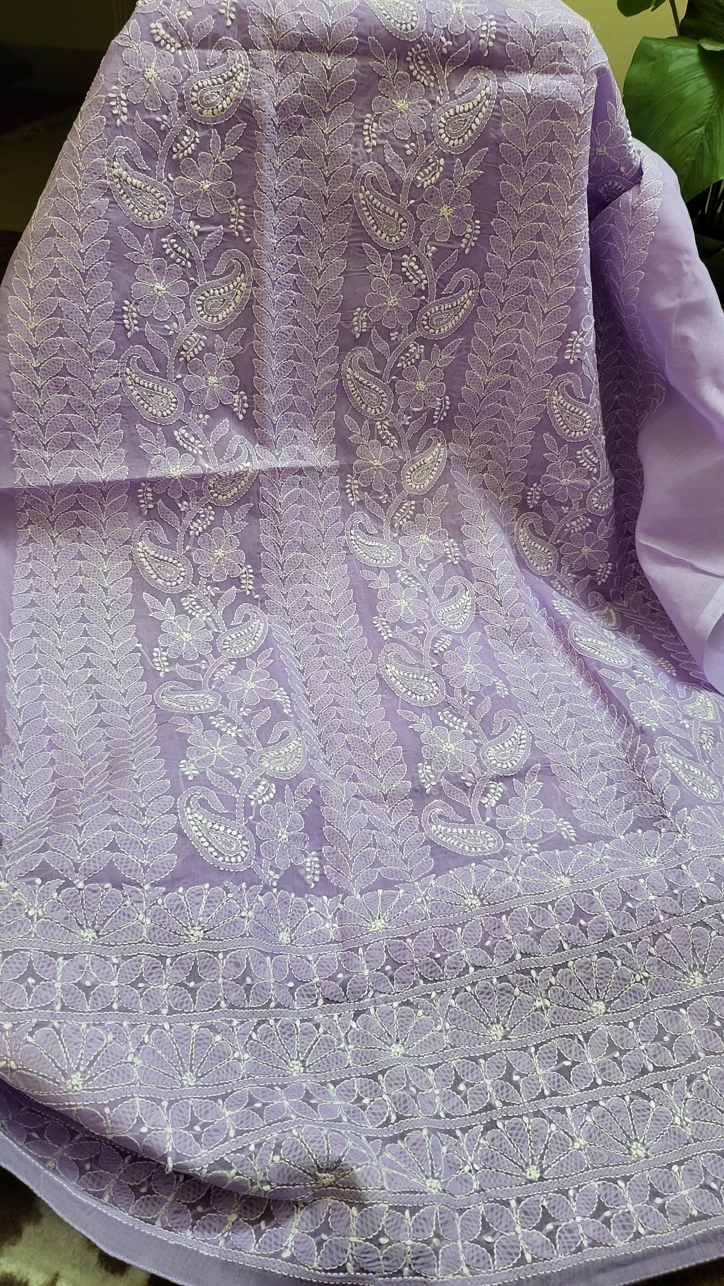 Lilac : chikankari shirt