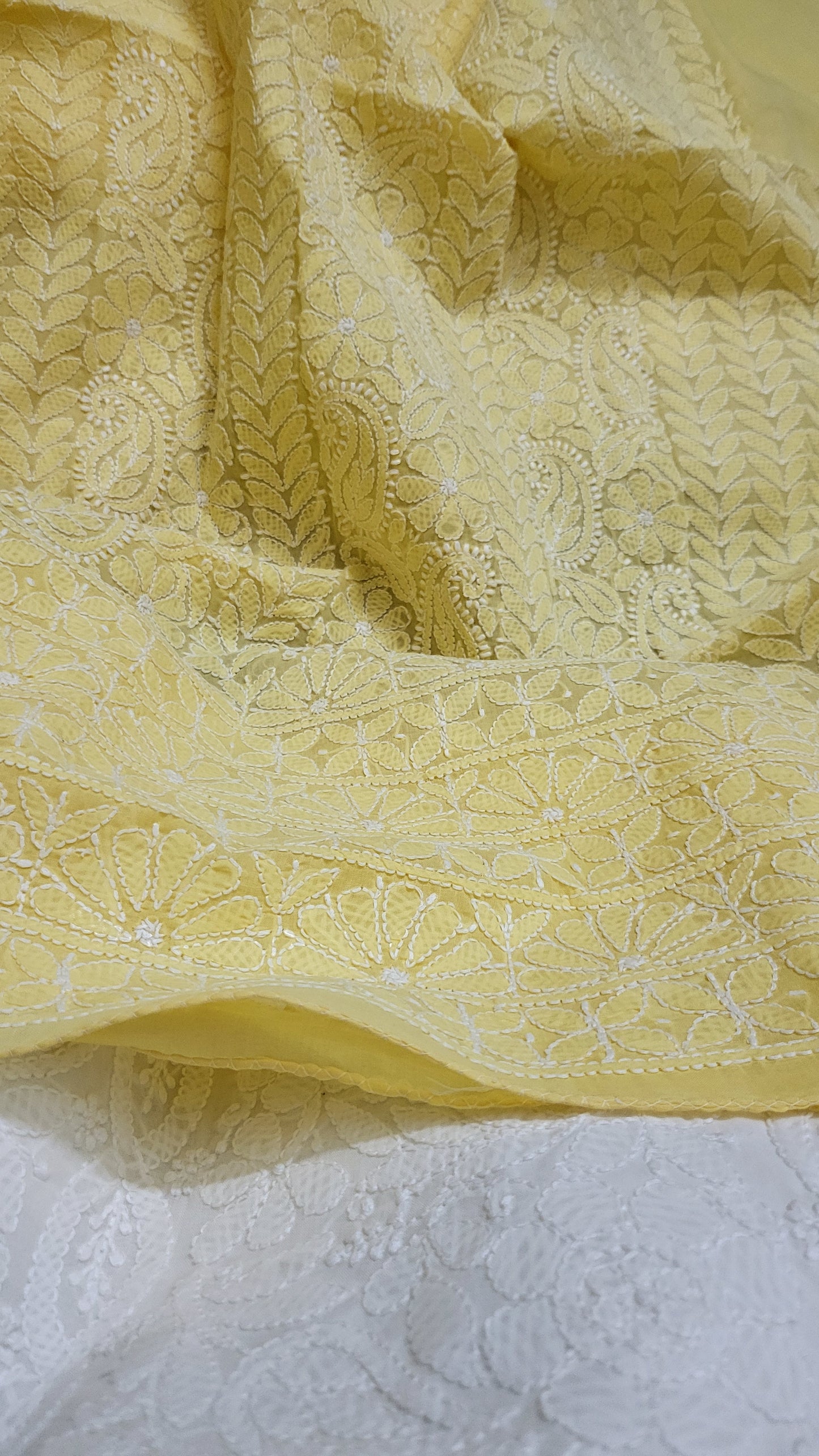 Yellow : chikankari shirt