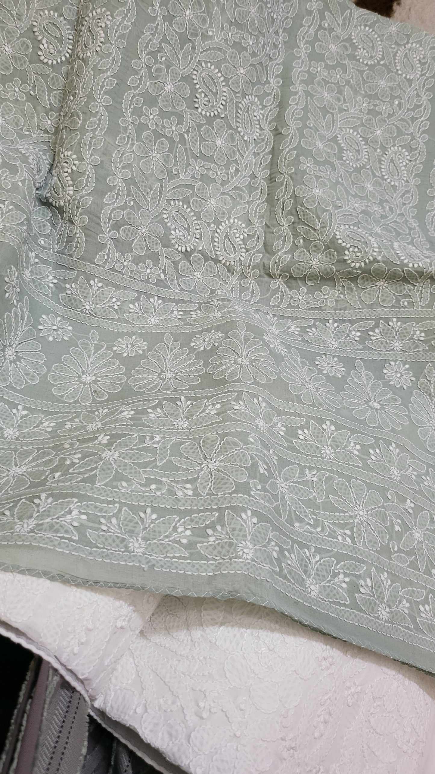 Grey : chikankari shirt