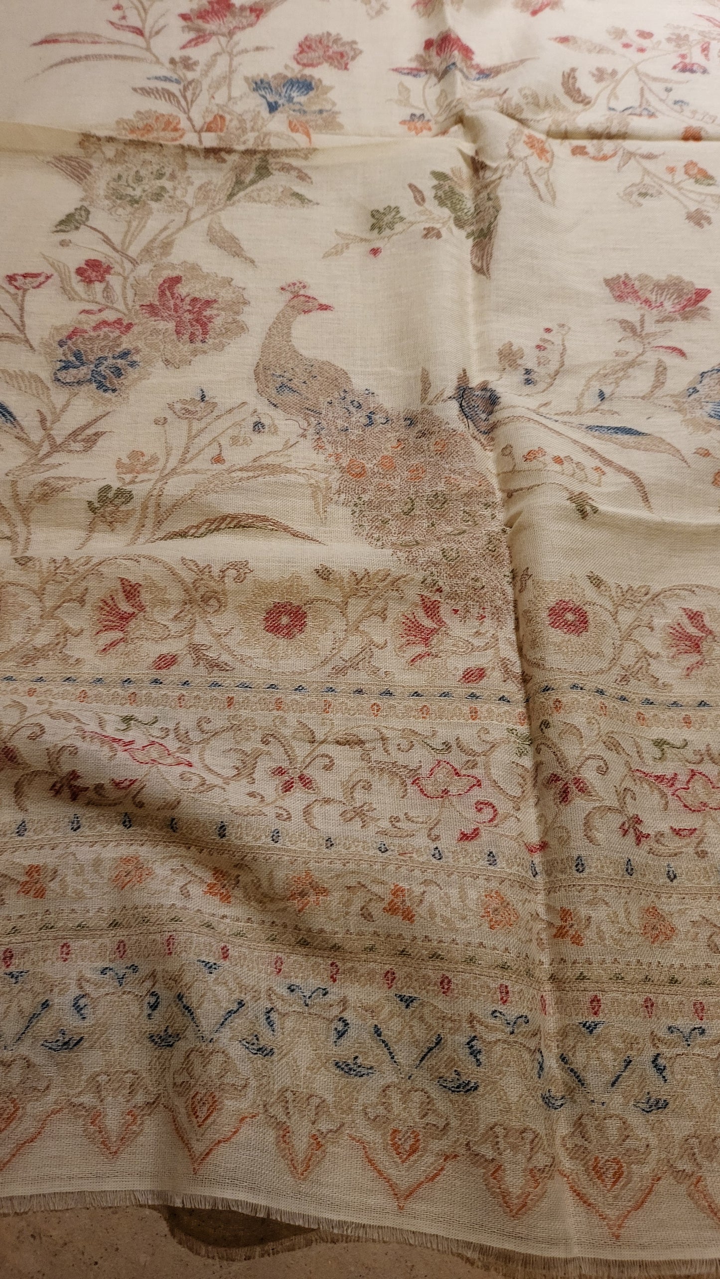 Peacock kaani : pashmina shawl