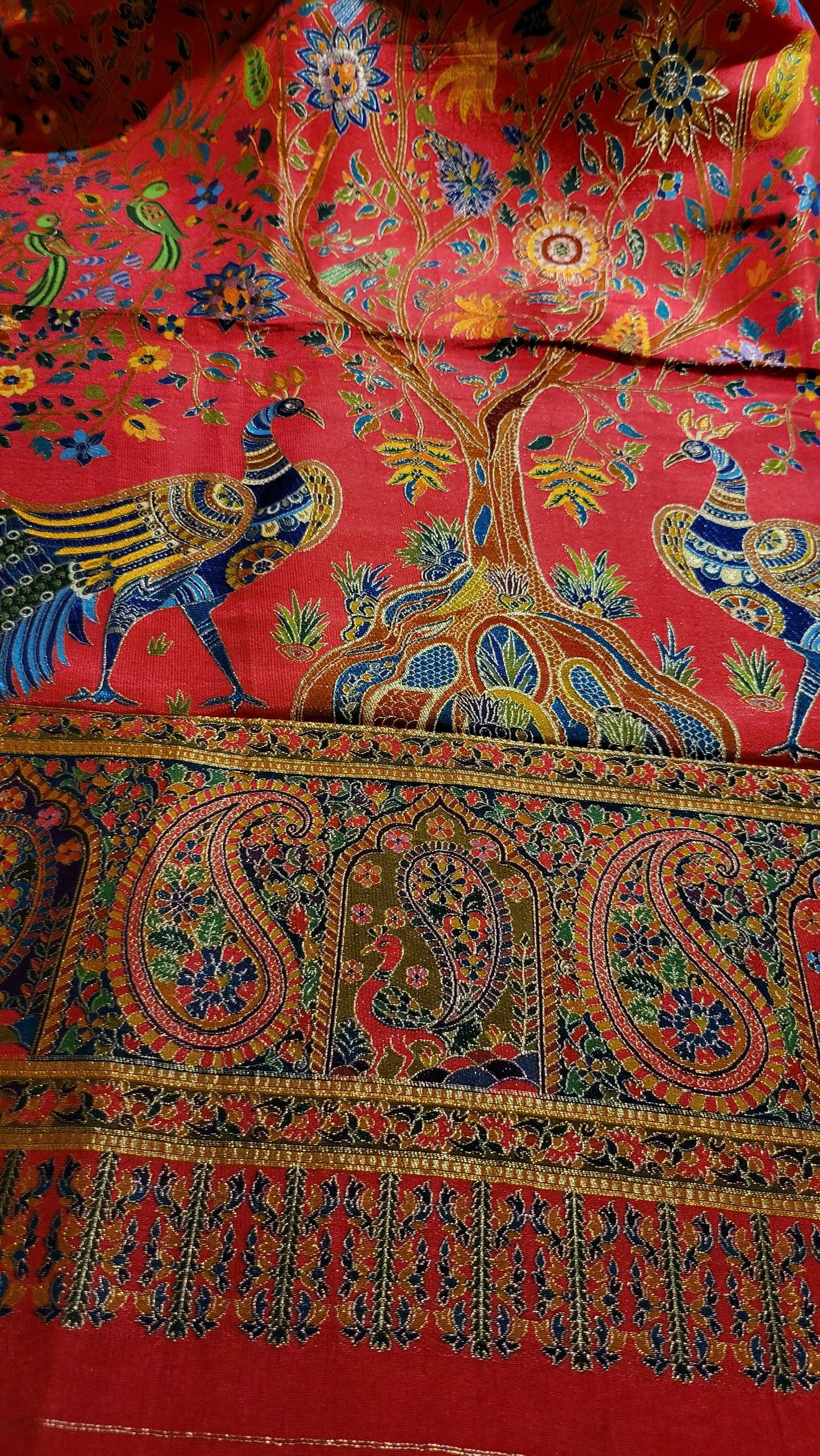 Meenakari silk shawl