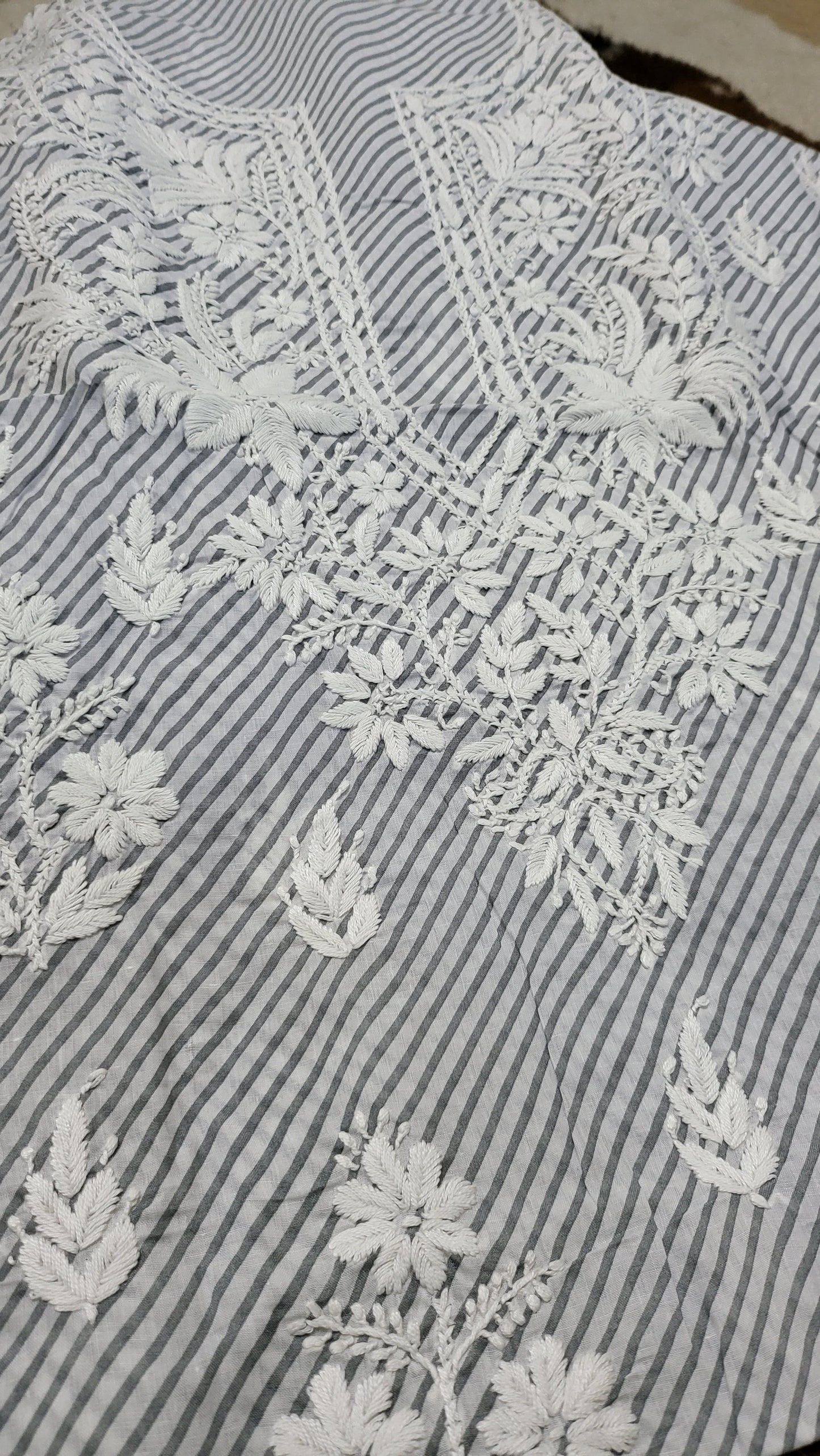 Grey chikankari : shirt