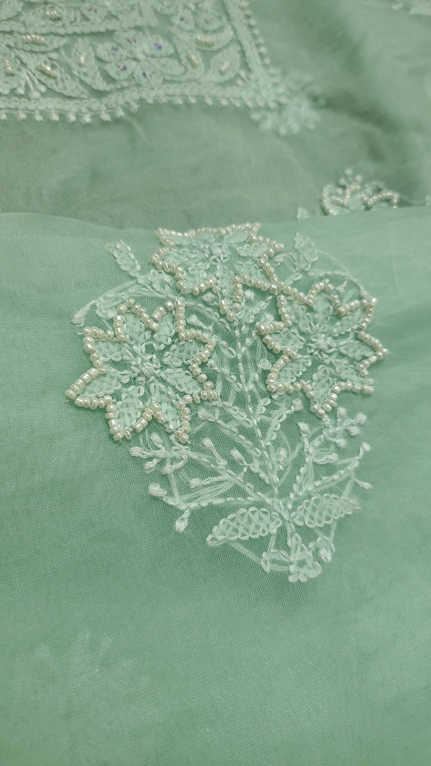 Seagreen : Lucknowy chikankari suit