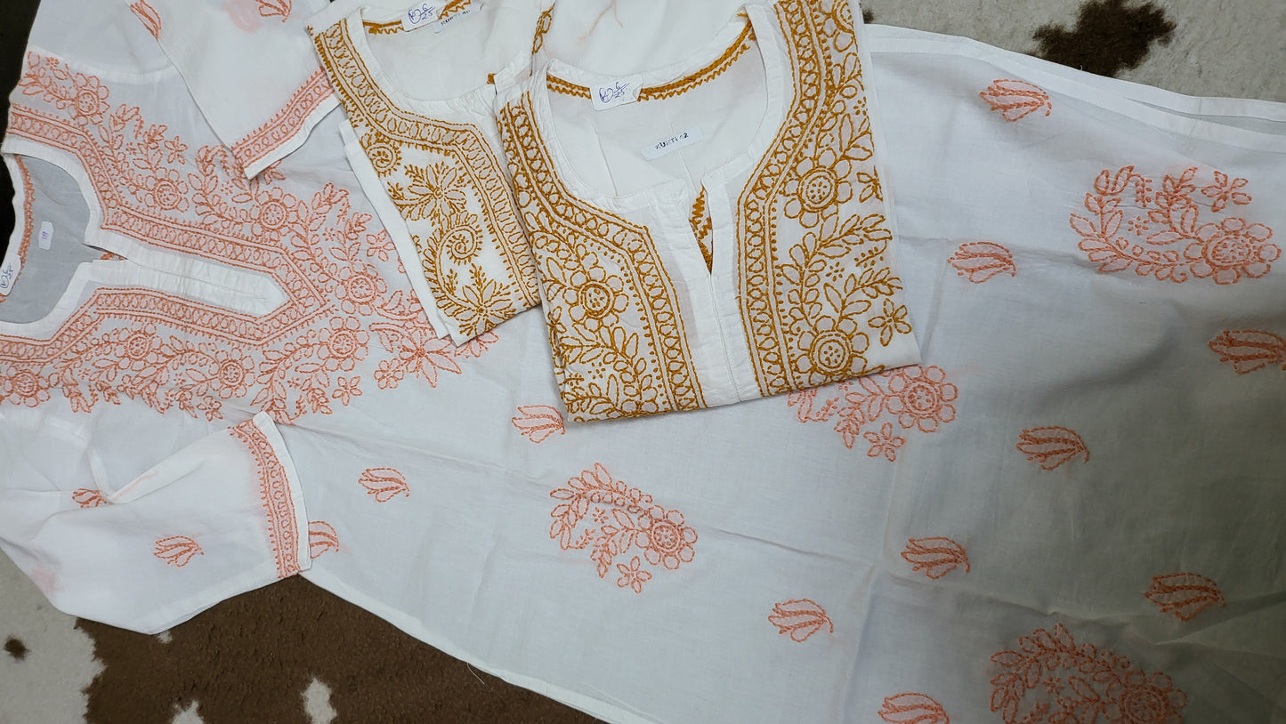 Lawn kurta : chikankari
