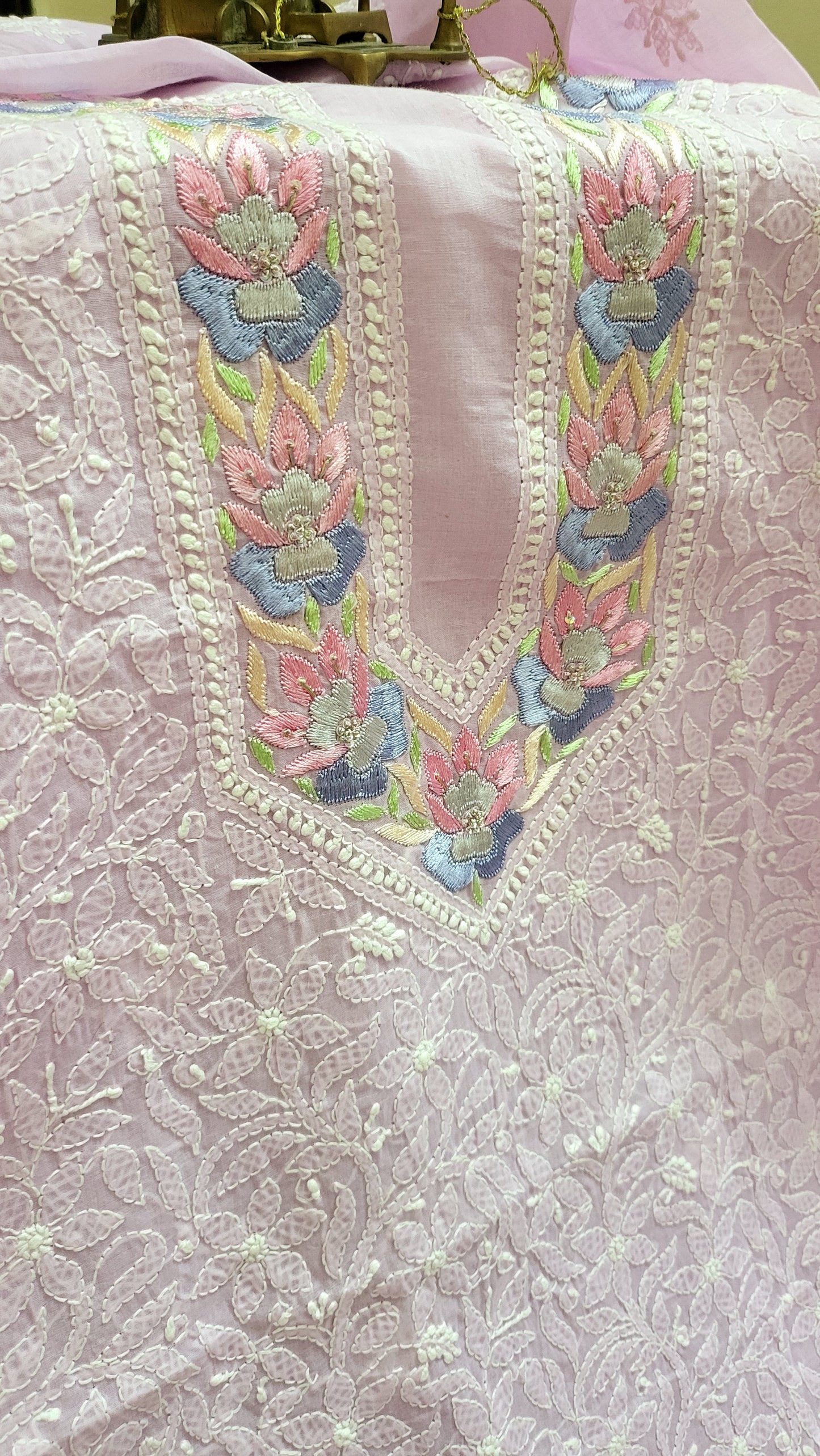 Purple Parsi gara: Chikankari shirt