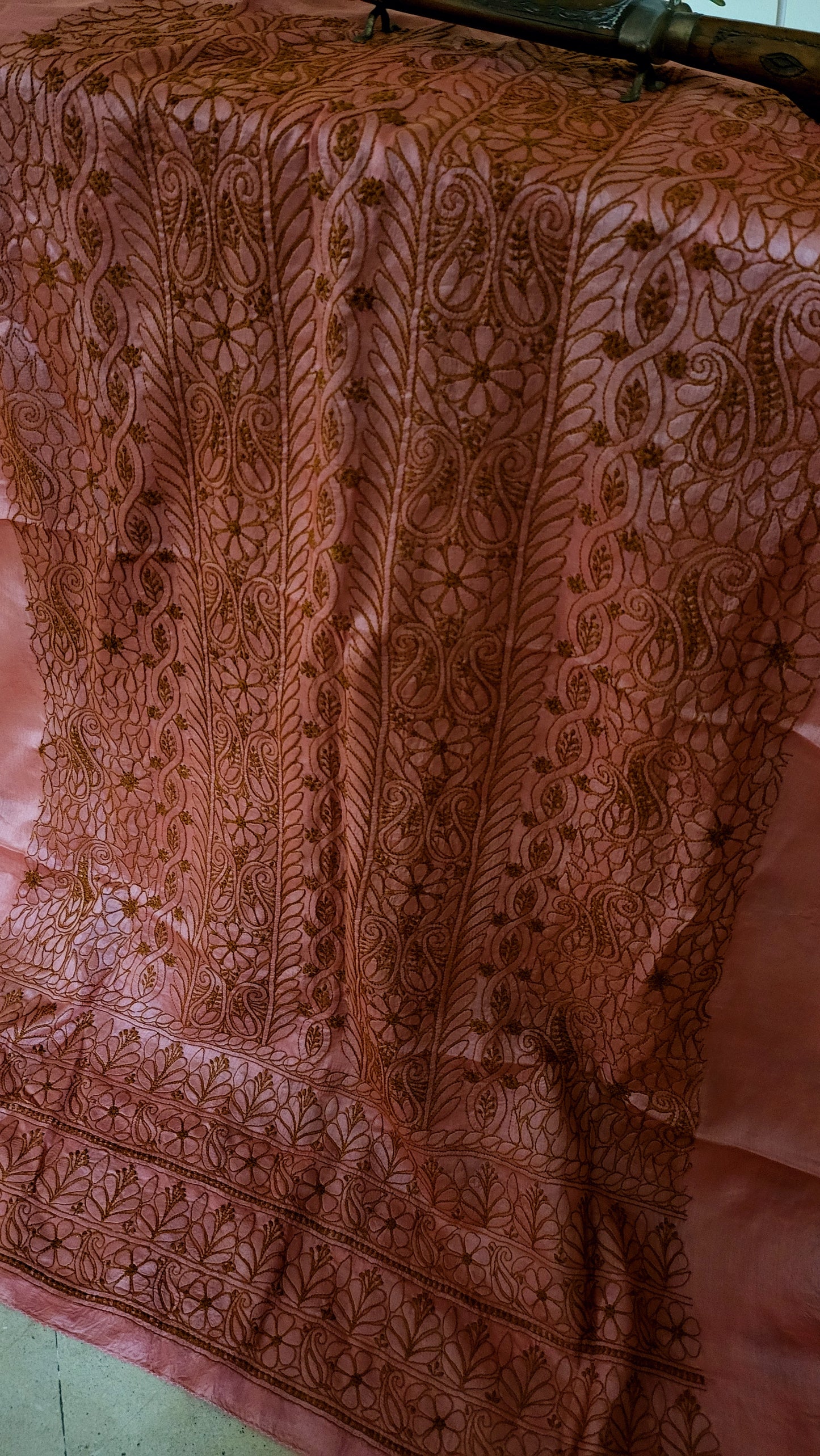 Pure tusser silk : chikankari shirt