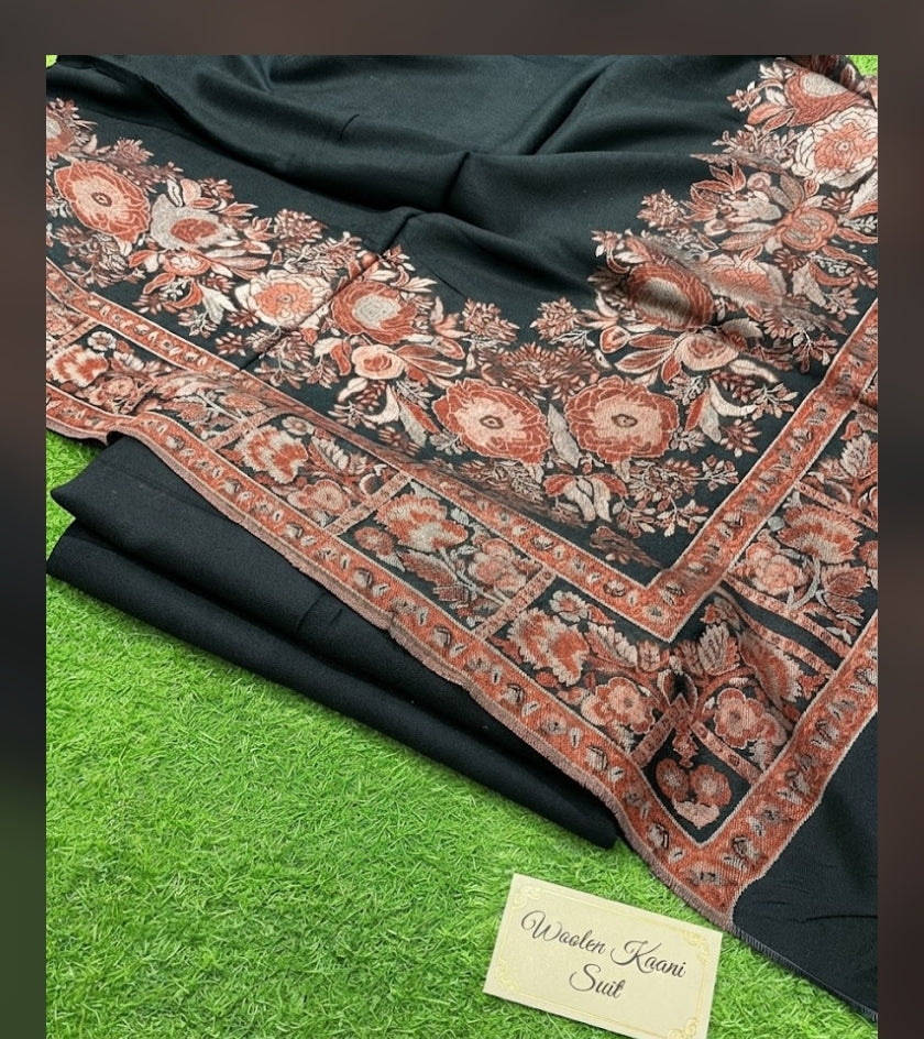 Woolen pashmina suit: Kaani shawl