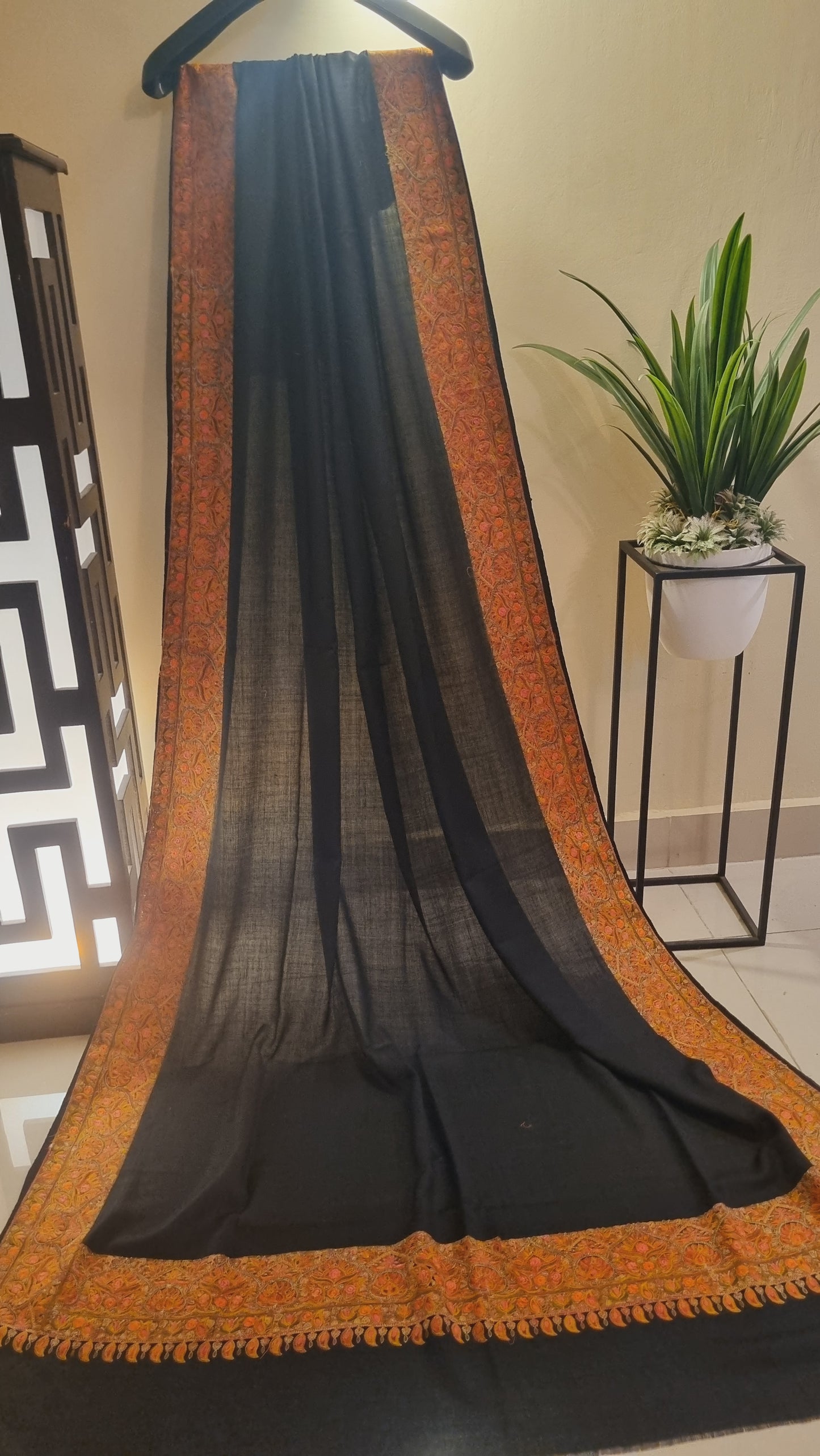 Papermachi embroidered pashmina shawl