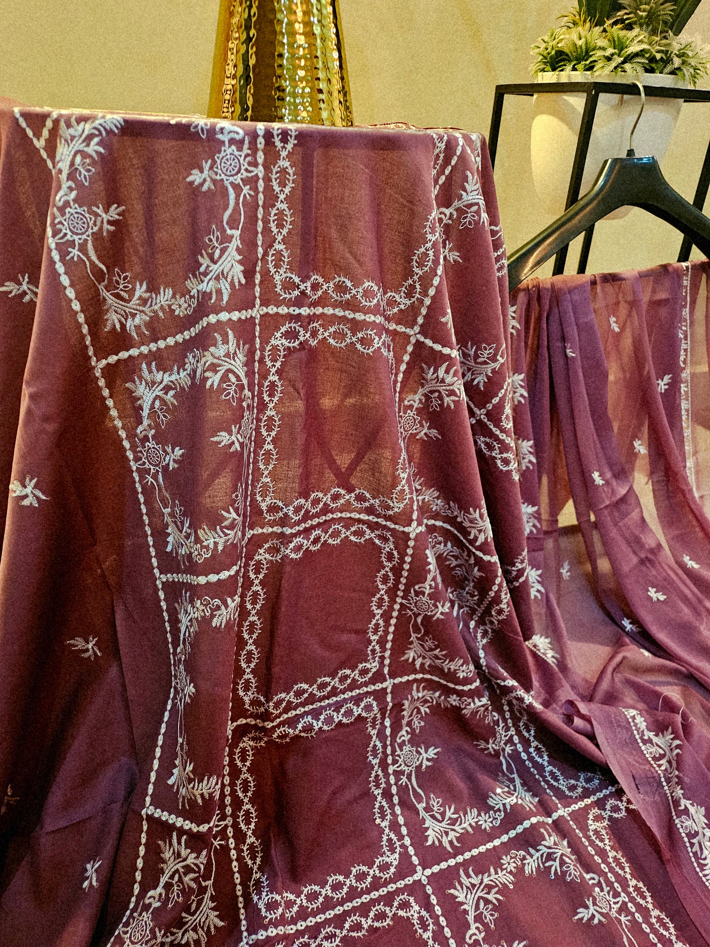 Lawn embroidered three piece
