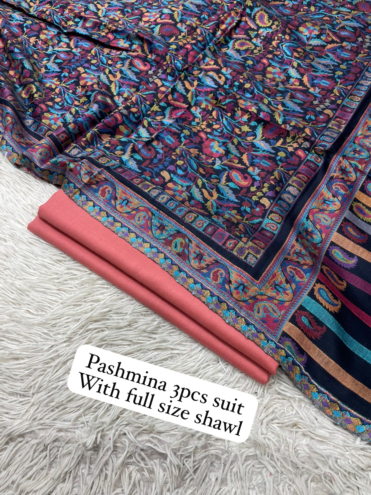 Kaani three piece: Pashmina