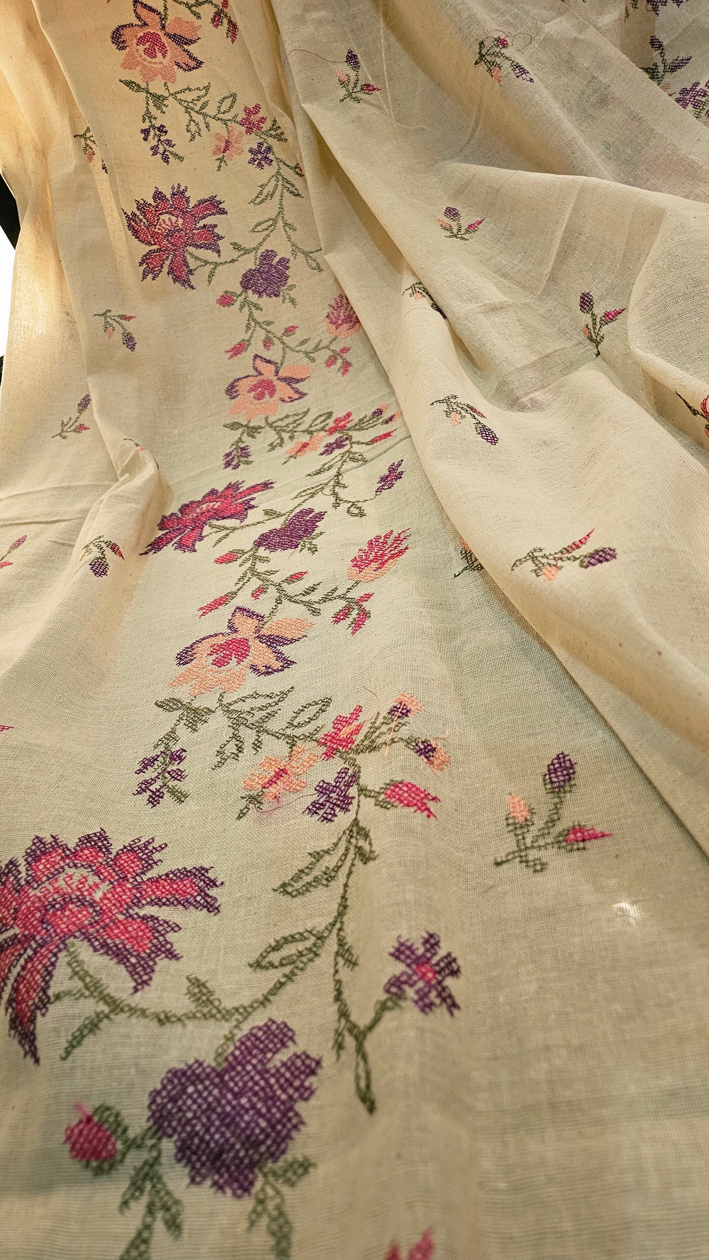 Embroidered three piece: Karandi khaddar