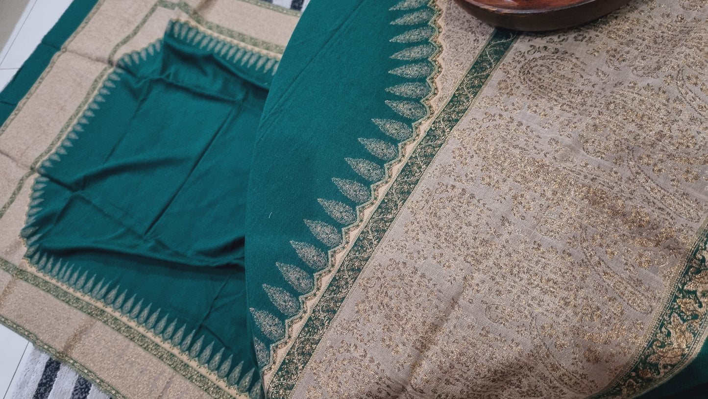 Pashmina shawl with zaree kaani border