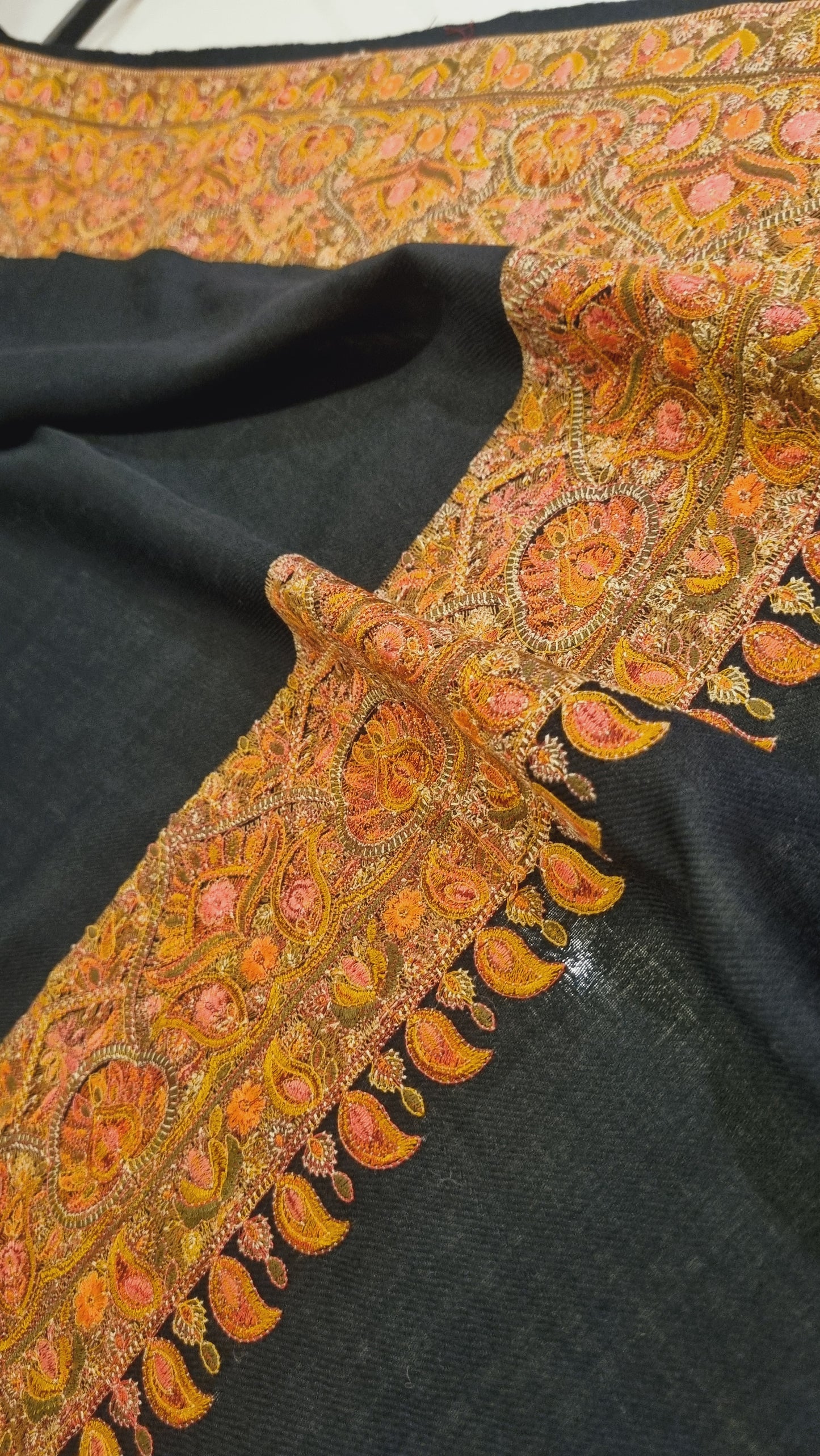 Papermachi embroidered pashmina shawl