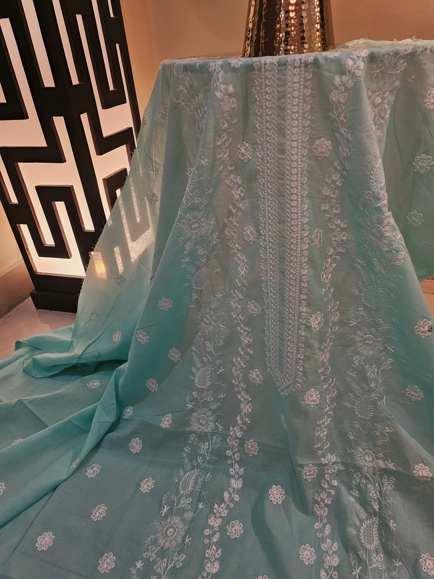 Lawn embroidered two piece