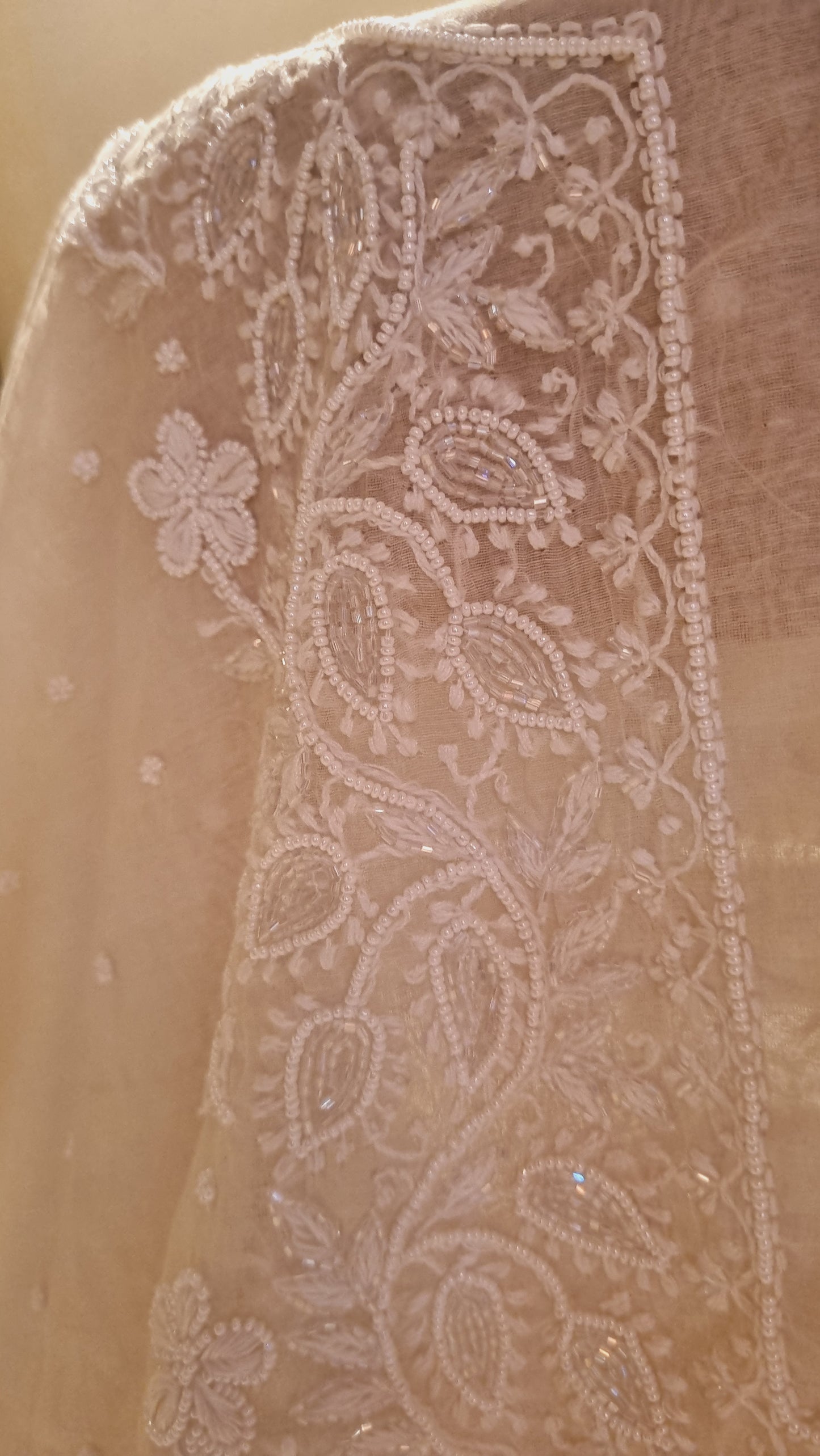 Mul chanderi chikankari suit