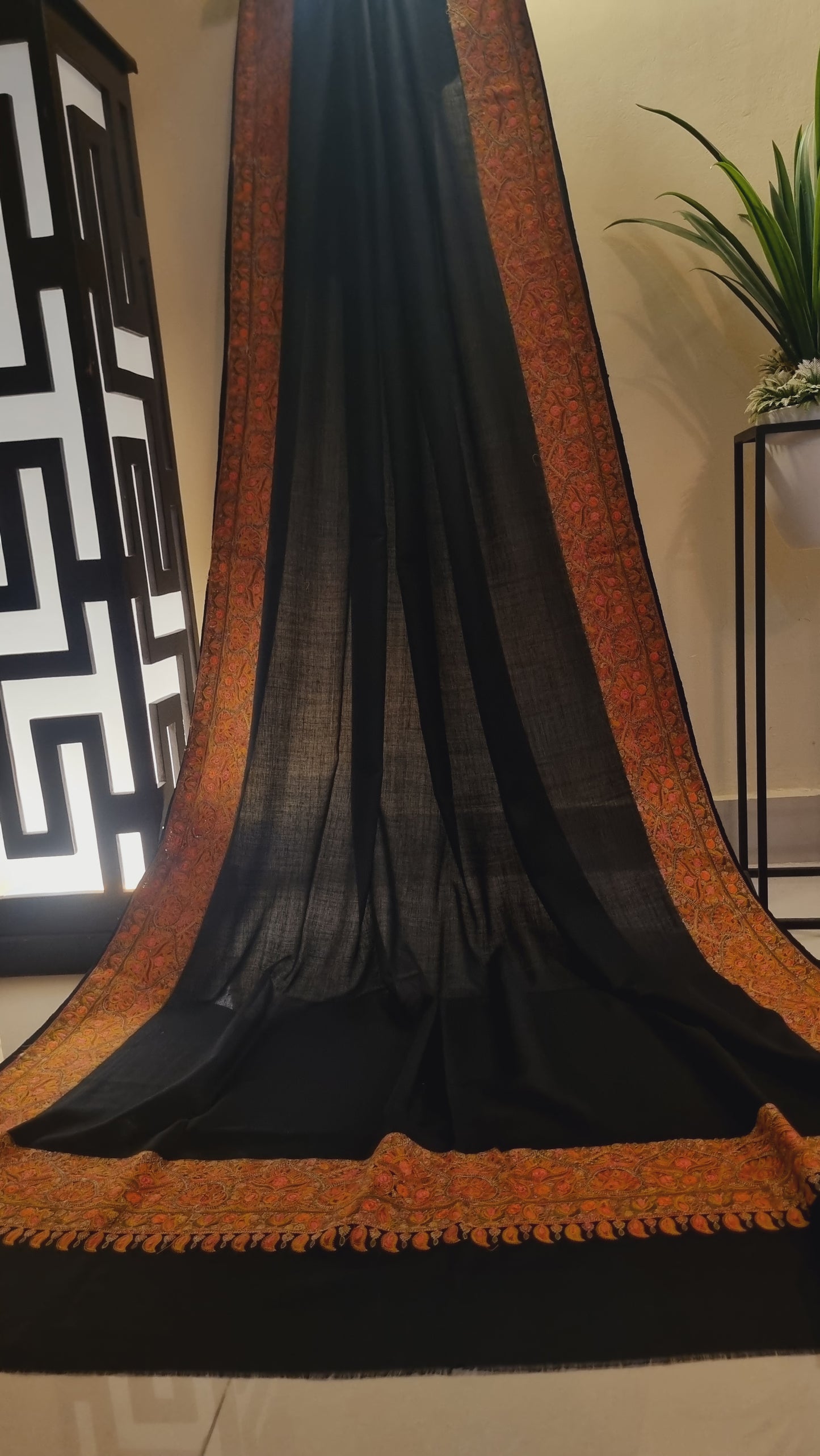 Papermachi embroidered pashmina shawl
