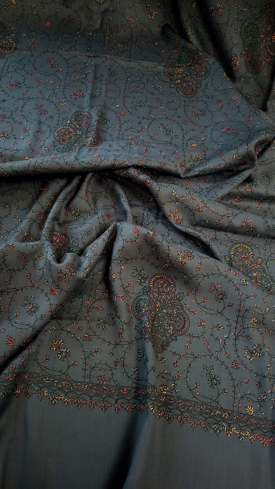 Hand embroidered woolen pashmina shawls