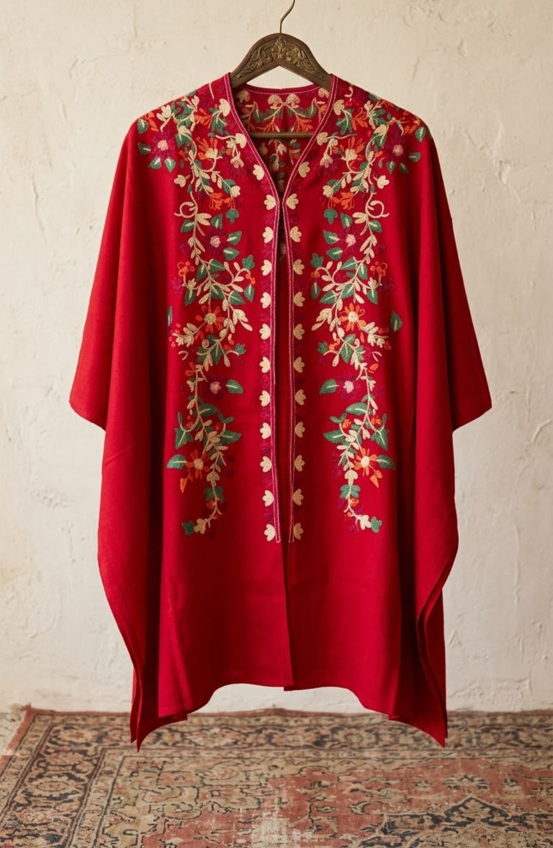 Embroidered cape shawl: Pashmina