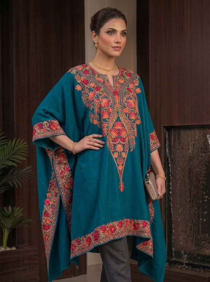Embroidered cape shawl: Pashmina