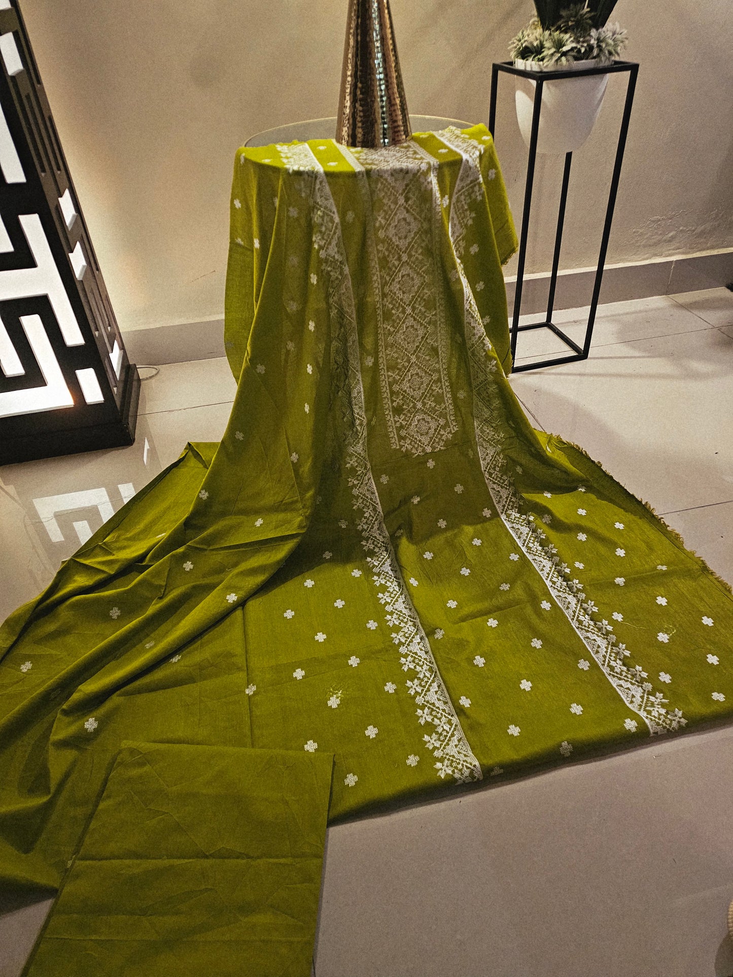 Lawn embroidered two piece