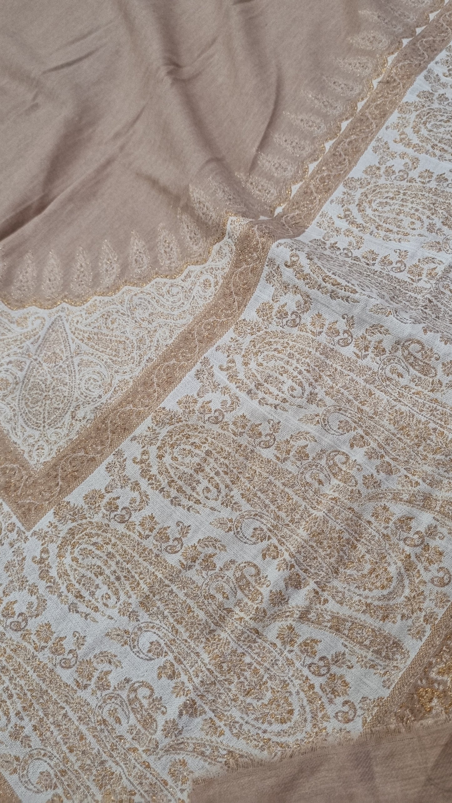 Pashmina shawl with zaree kaani border