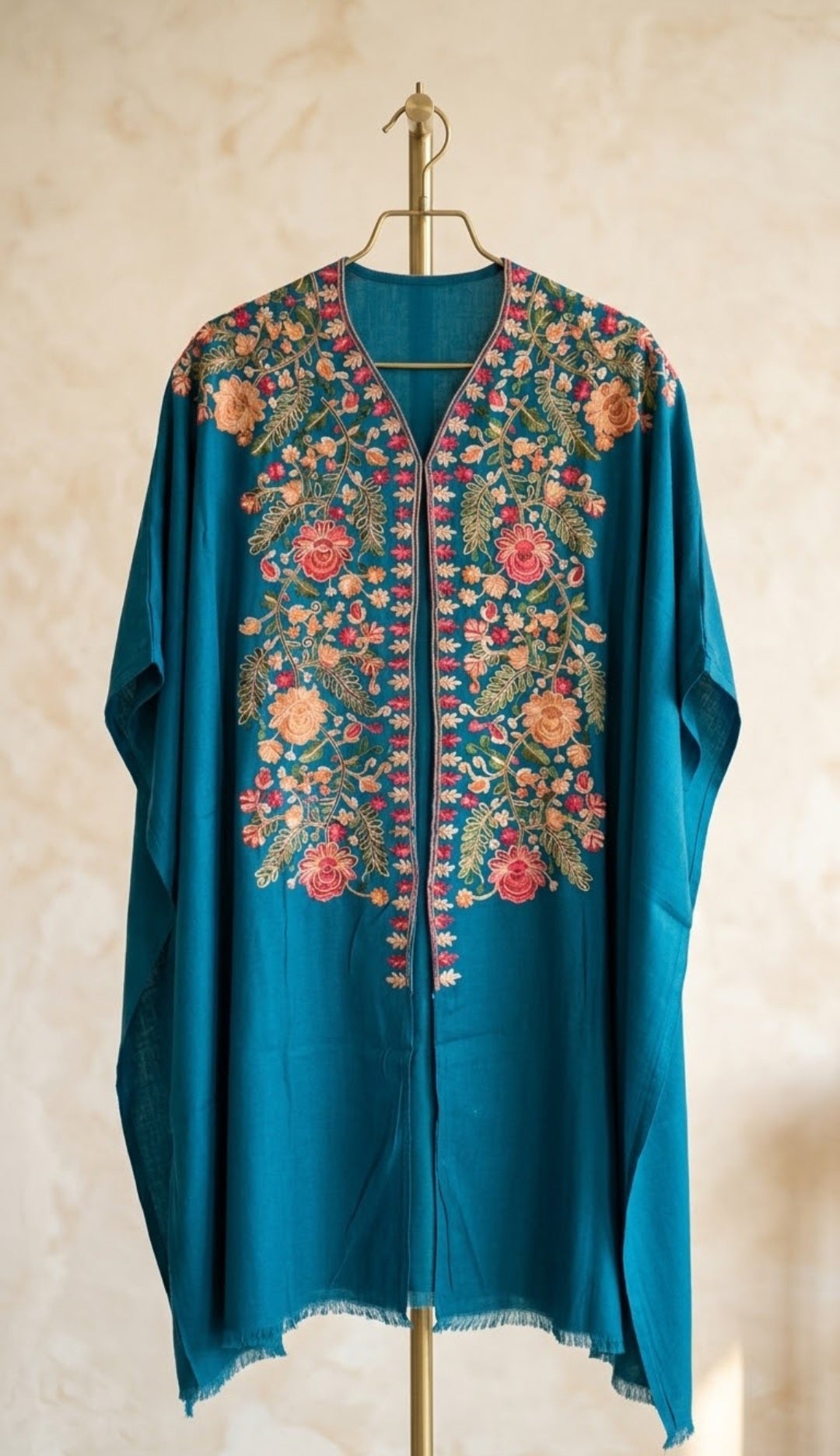 Embroidered cape shawl: Pashmina