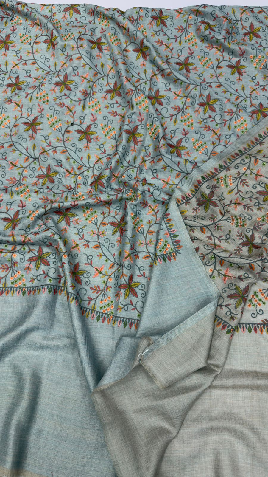 Papermachi embroidered reversible toosh shawl