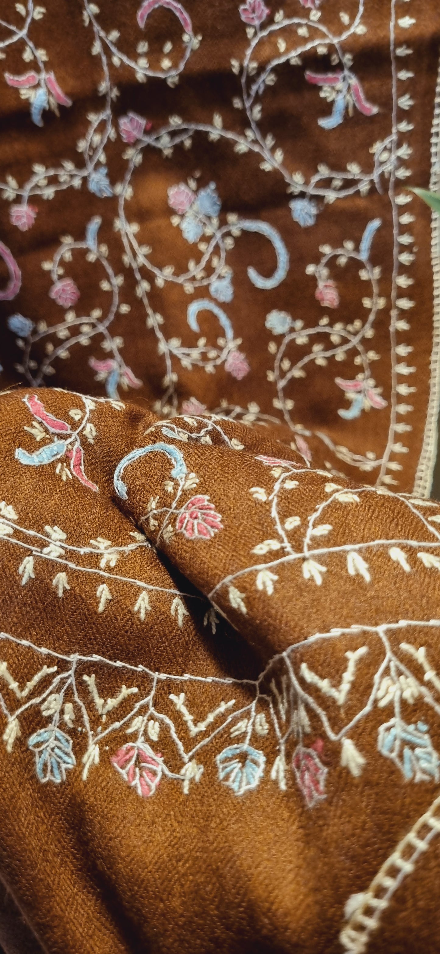 Sui embroidered toosh shawl