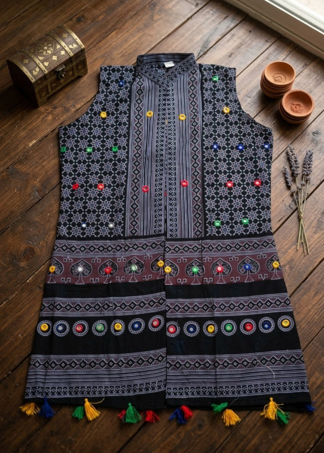 Ajrak jacket: cotton