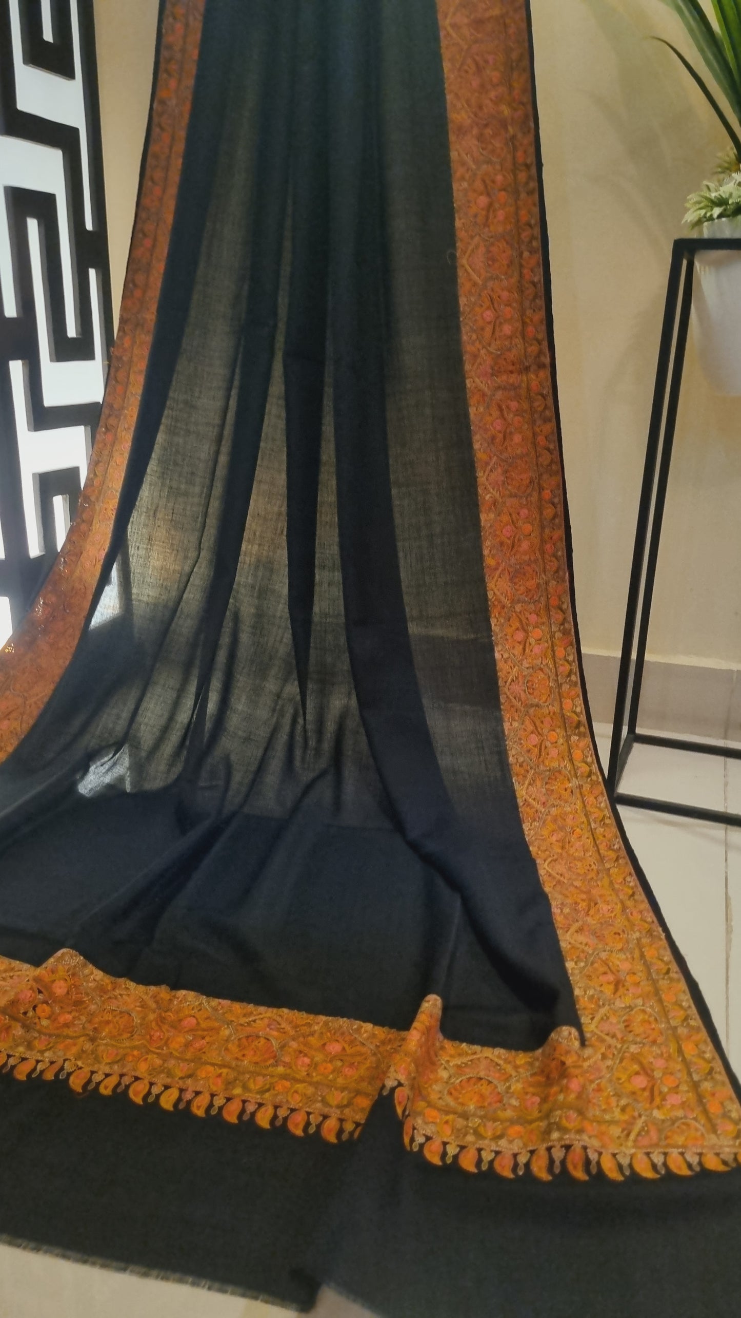 Papermachi embroidered pashmina shawl
