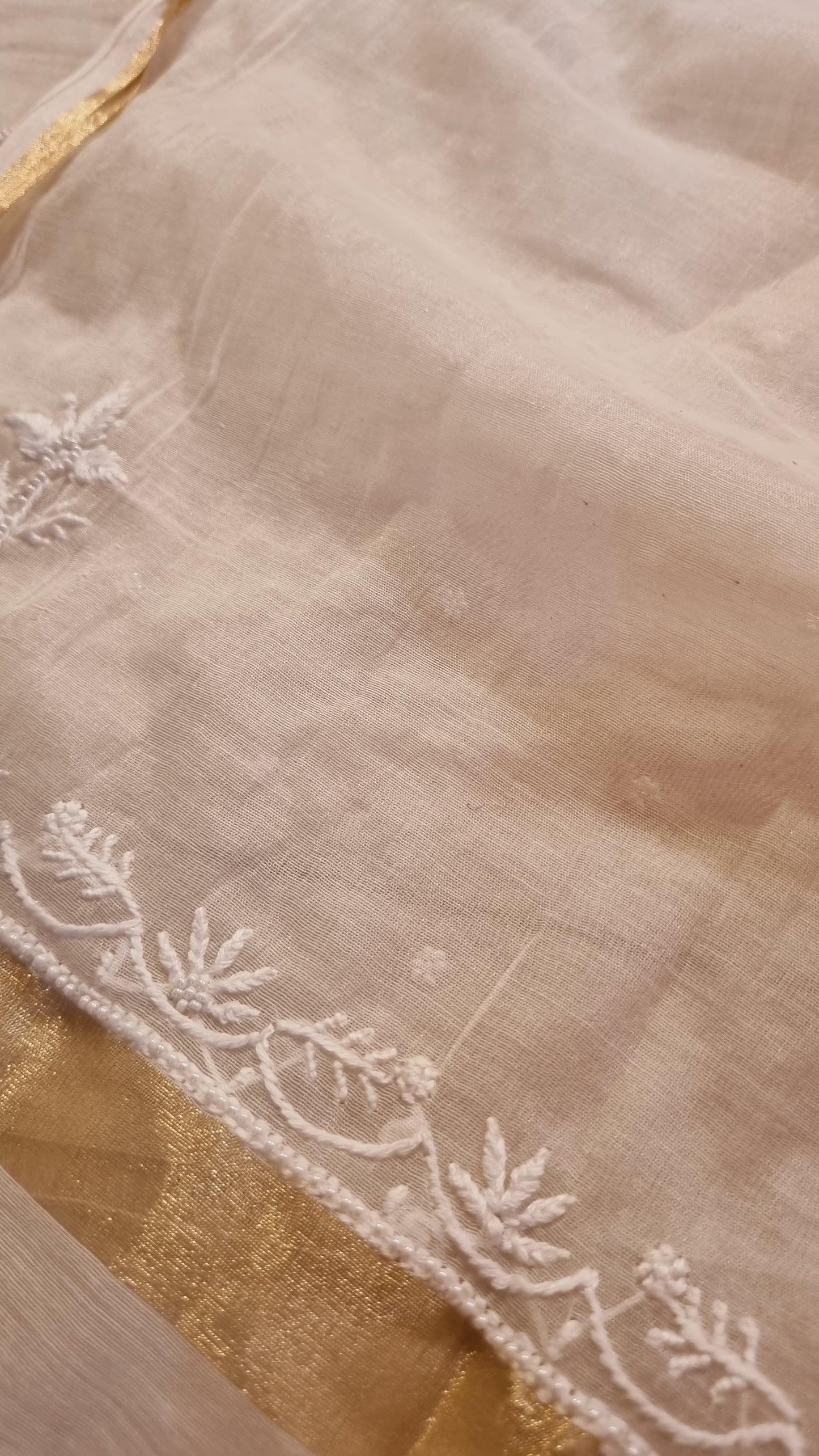 Mul chanderi chikankari suit