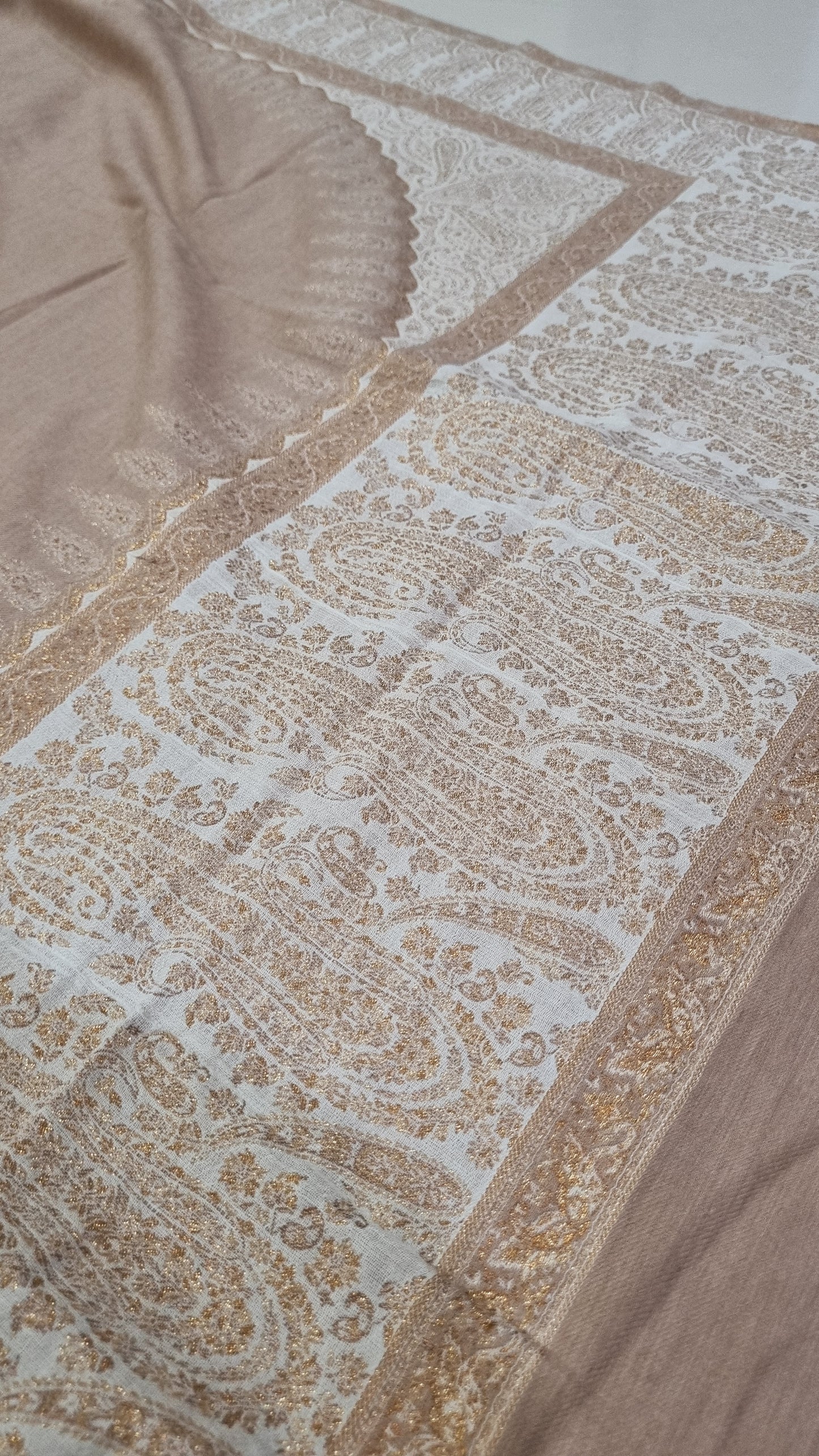 Pashmina shawl with zaree kaani border