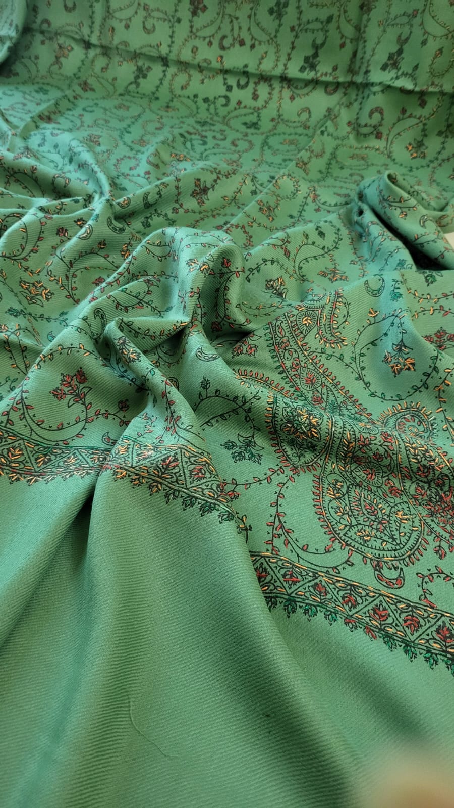 Hand embroidered woolen pashmina shawls